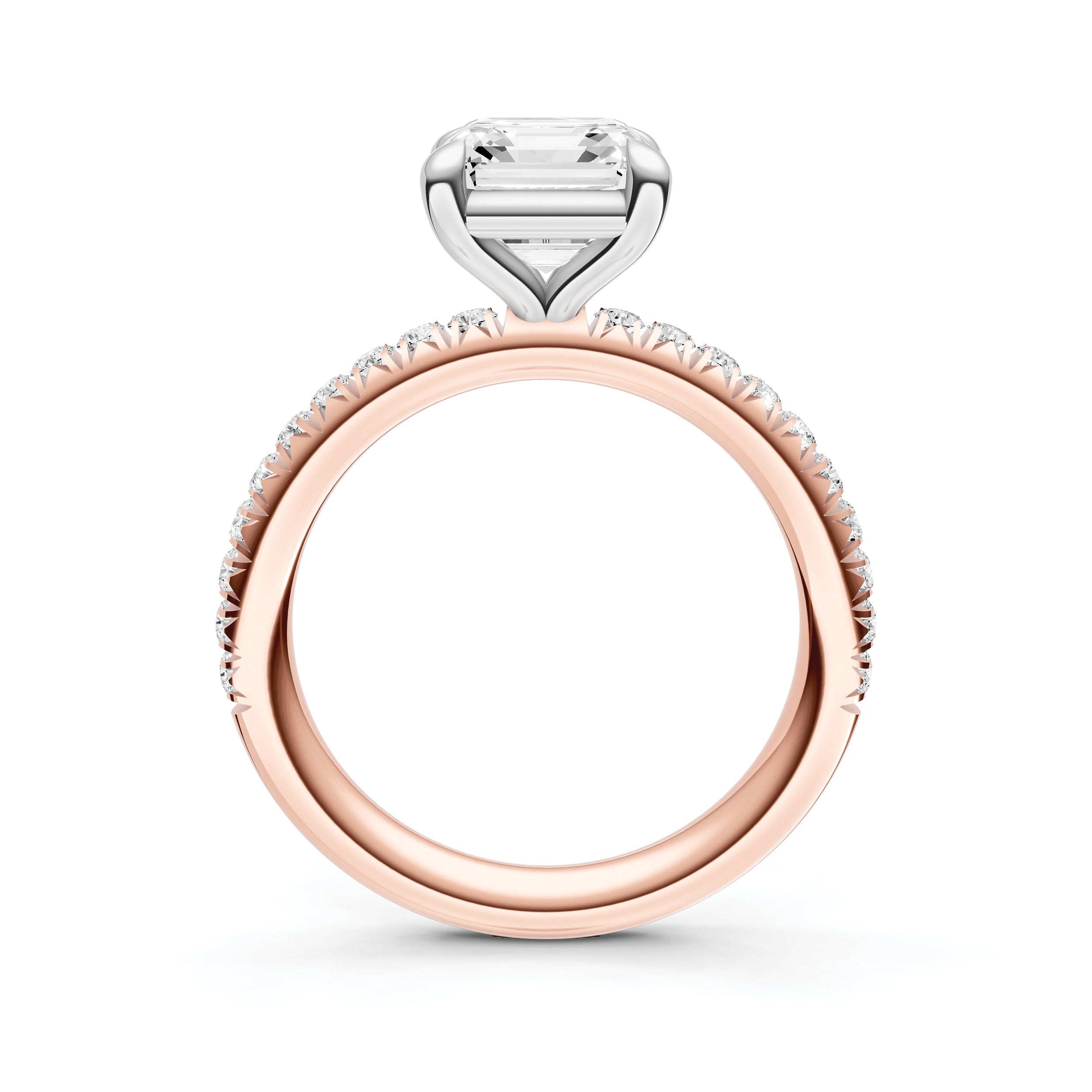 Classic French Pavé Engagement Ring (Asscher)