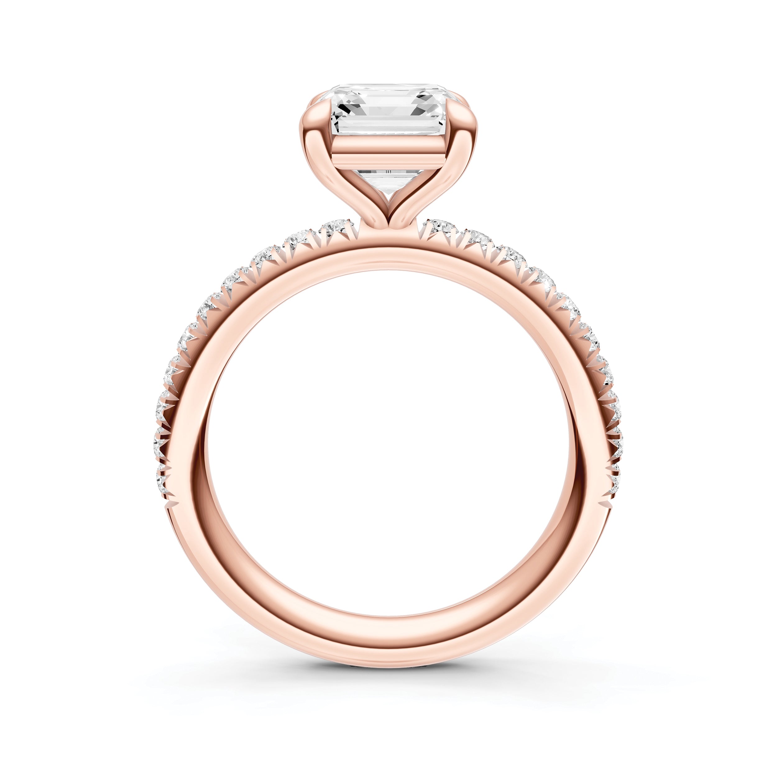 Classic French Pavé Engagement Ring (Asscher)