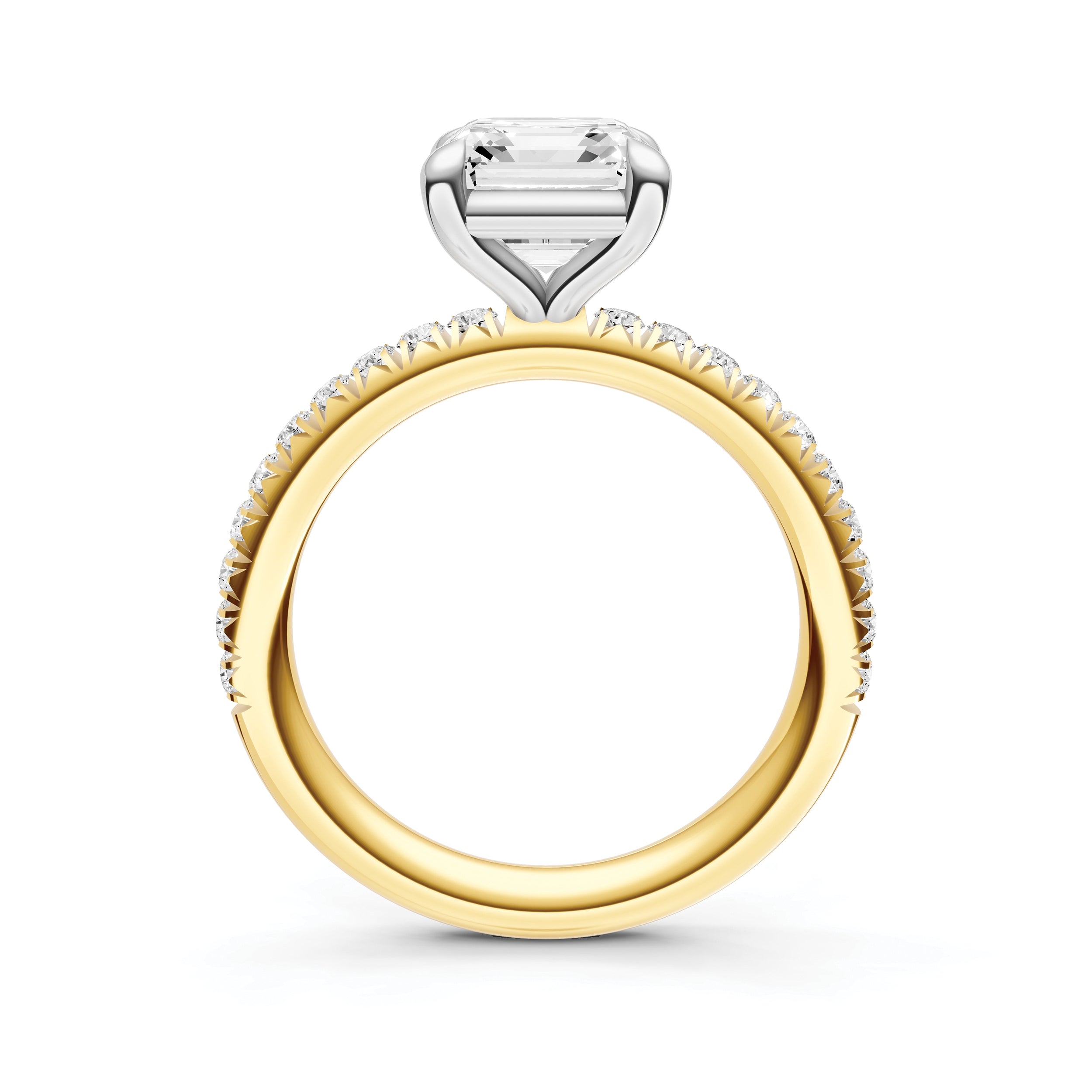 Classic French Pavé Engagement Ring (Asscher)