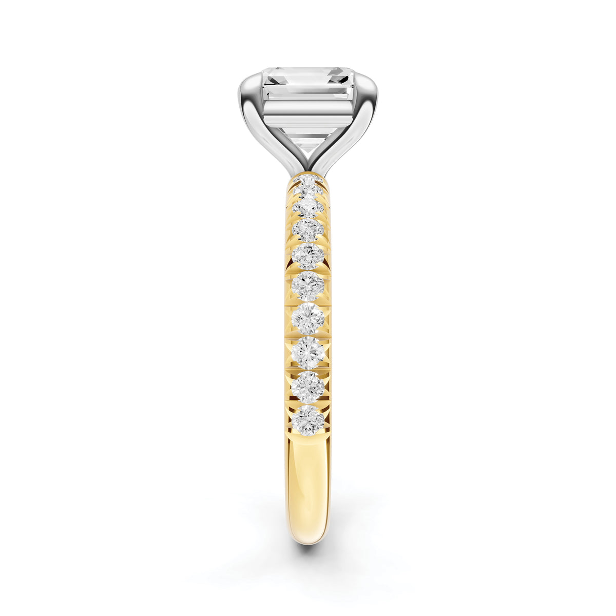 Classic French Pavé Engagement Ring (Asscher)