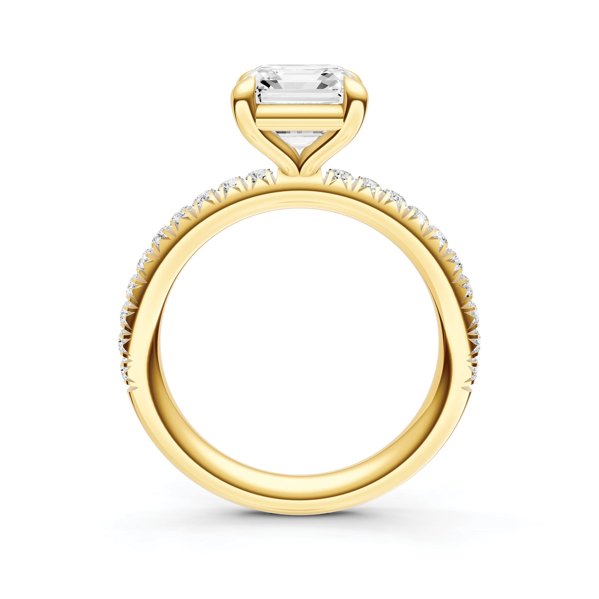 Classic French Pavé Engagement Ring (Asscher)