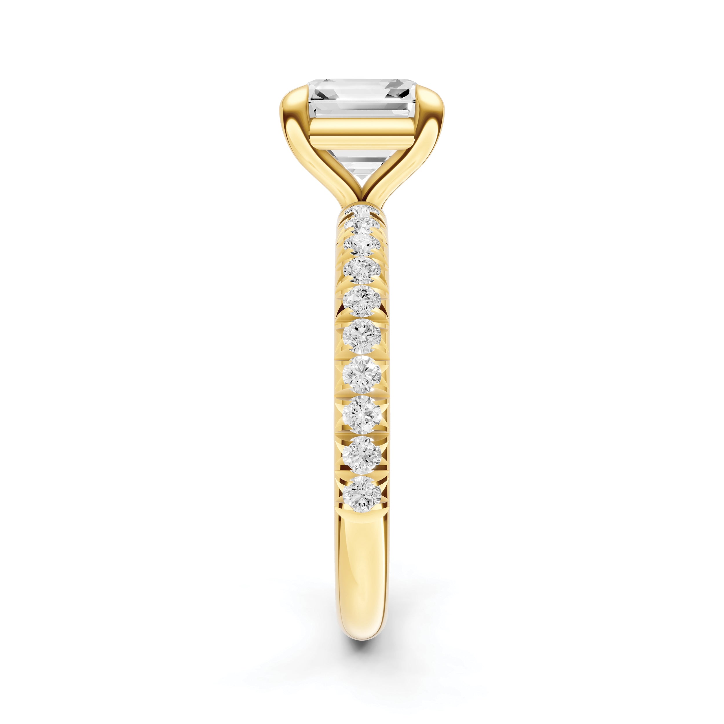 Classic French Pavé Engagement Ring (Asscher)