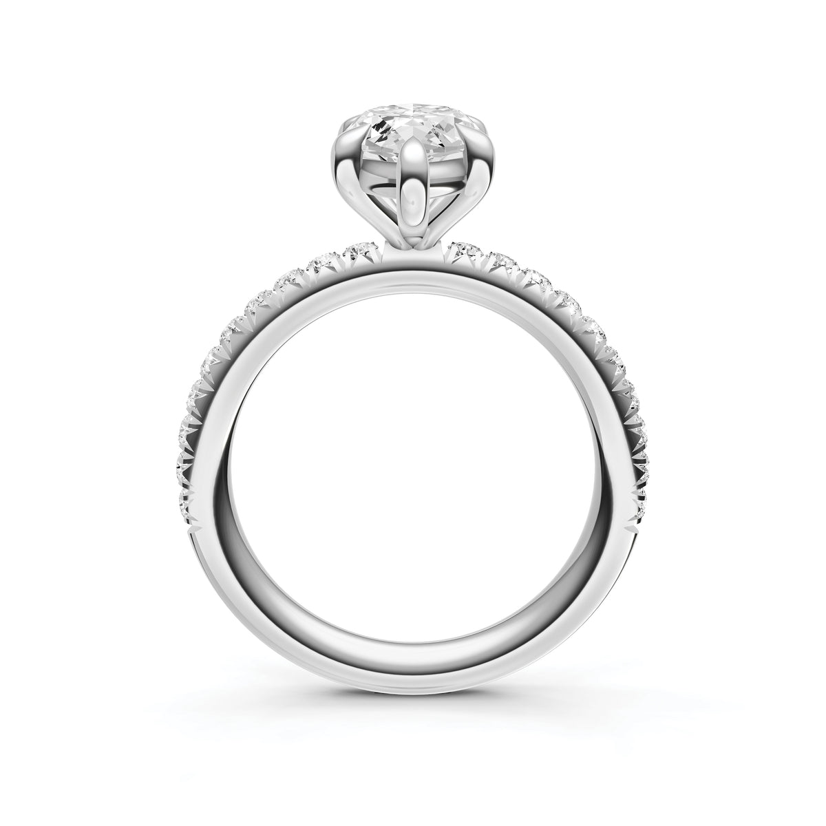 Classic French Pavé Engagement Ring (Marquise)