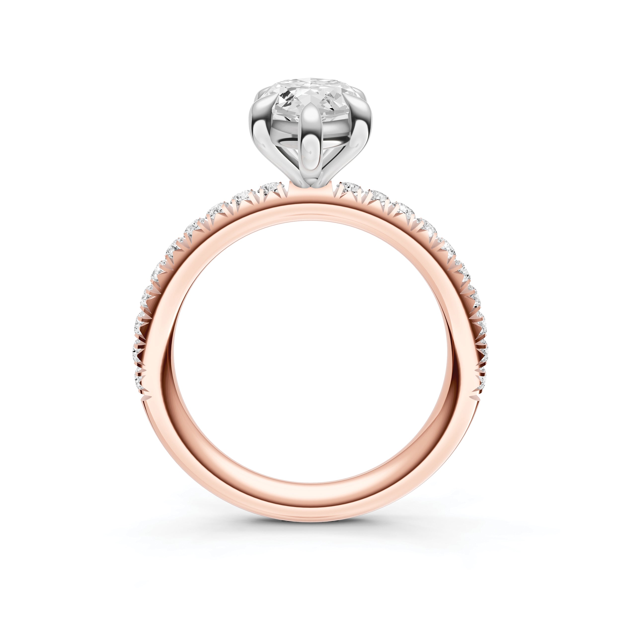 Classic French Pavé Engagement Ring (Marquise)