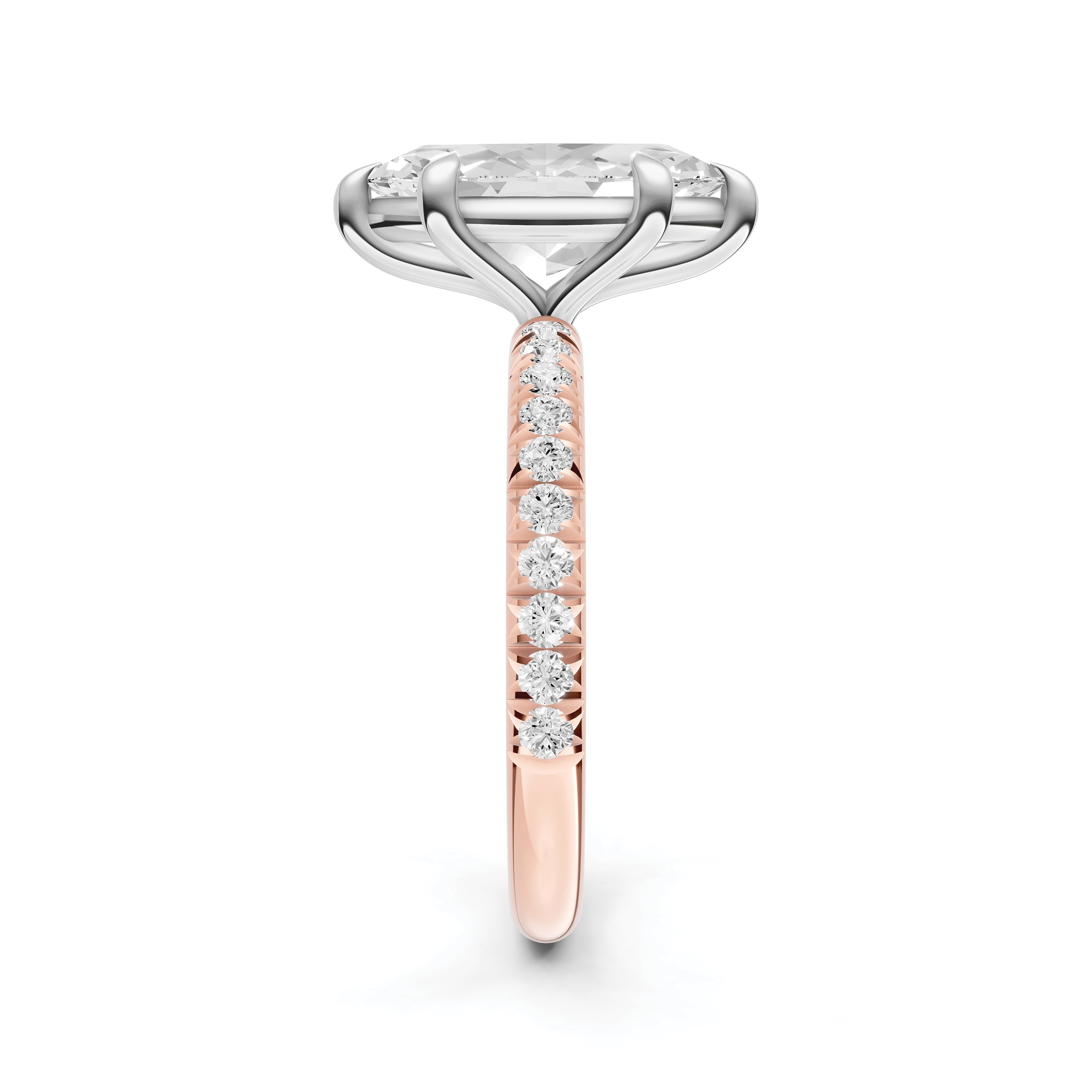 Classic French Pavé Engagement Ring (Marquise)
