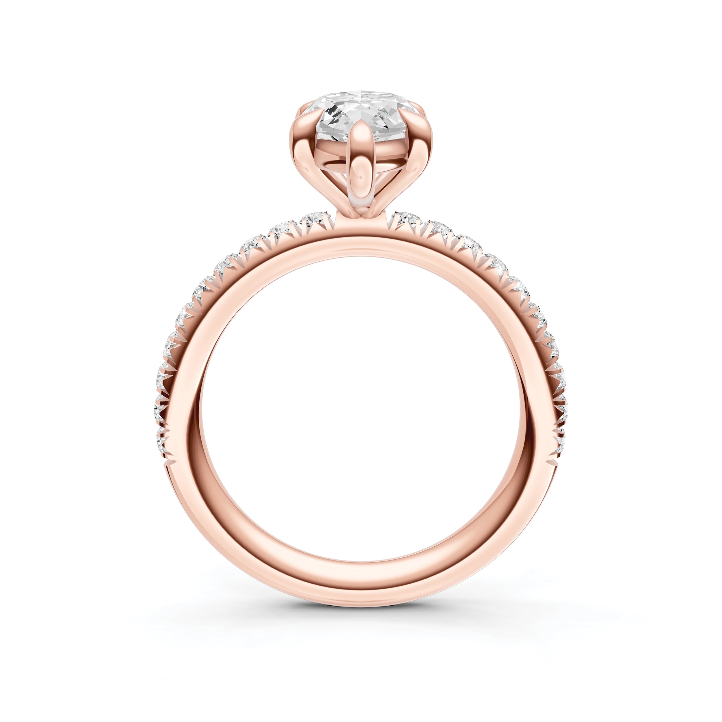 Classic French Pavé Engagement Ring (Marquise)