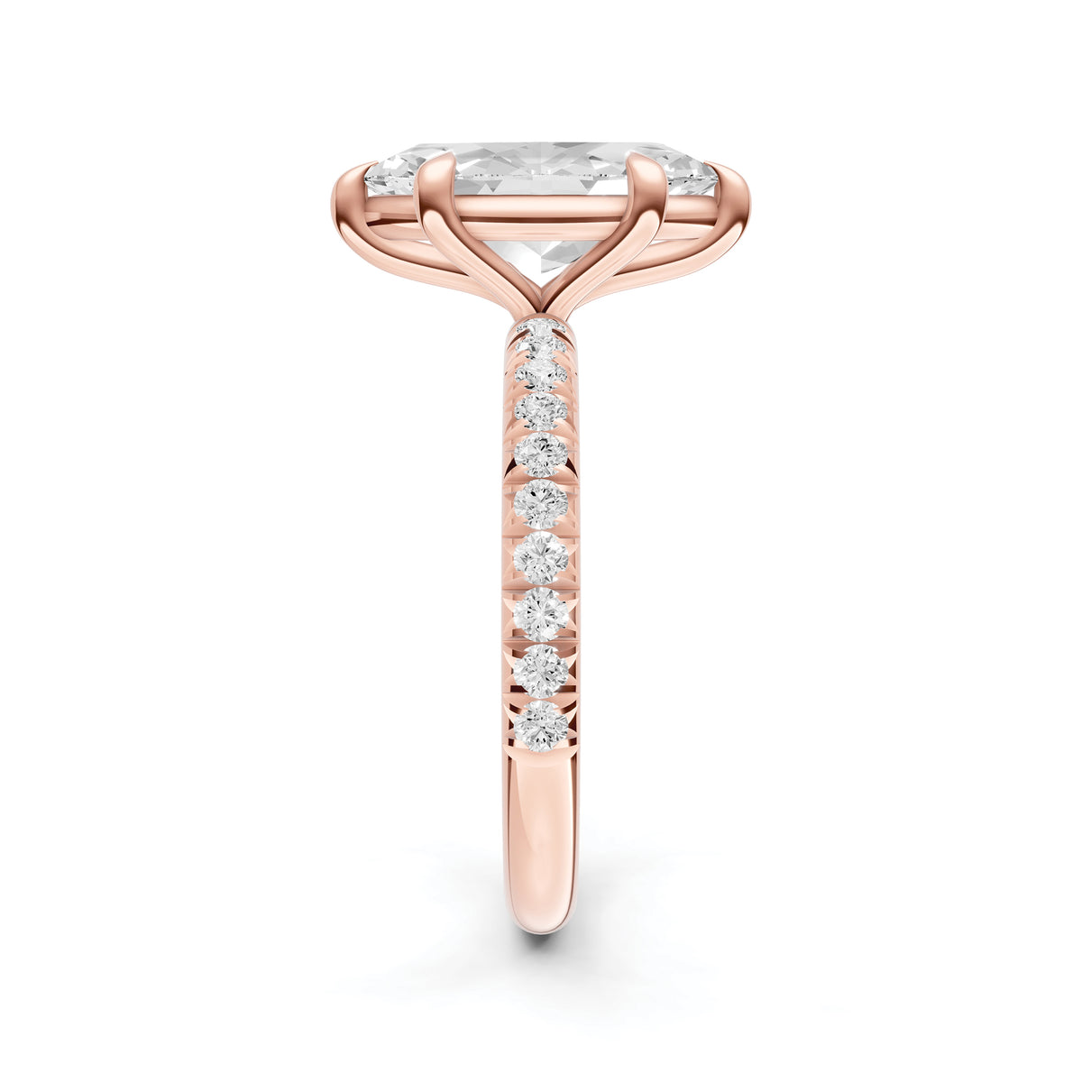 Classic French Pavé Engagement Ring (Marquise)