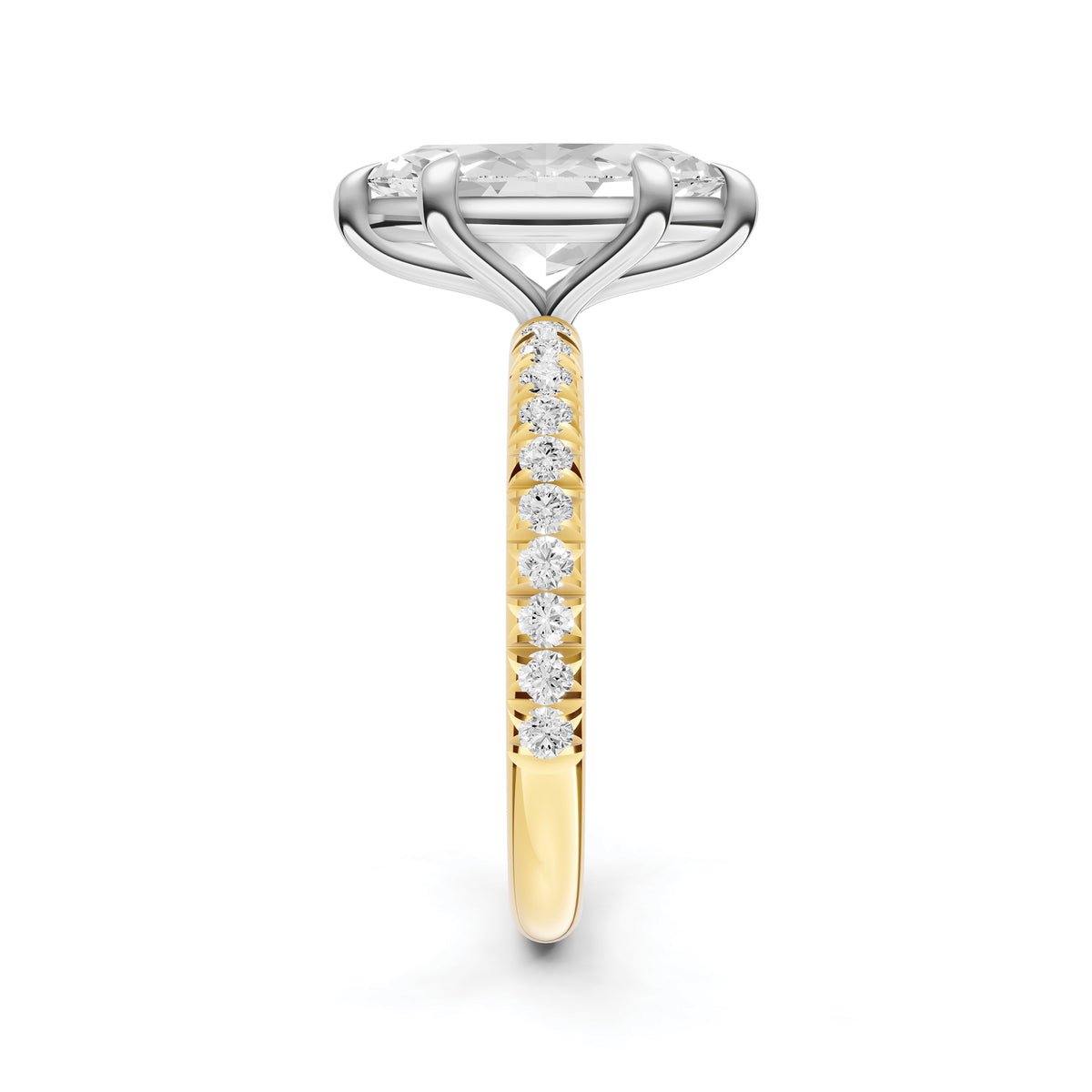 Classic French Pavé Engagement Ring (Marquise)