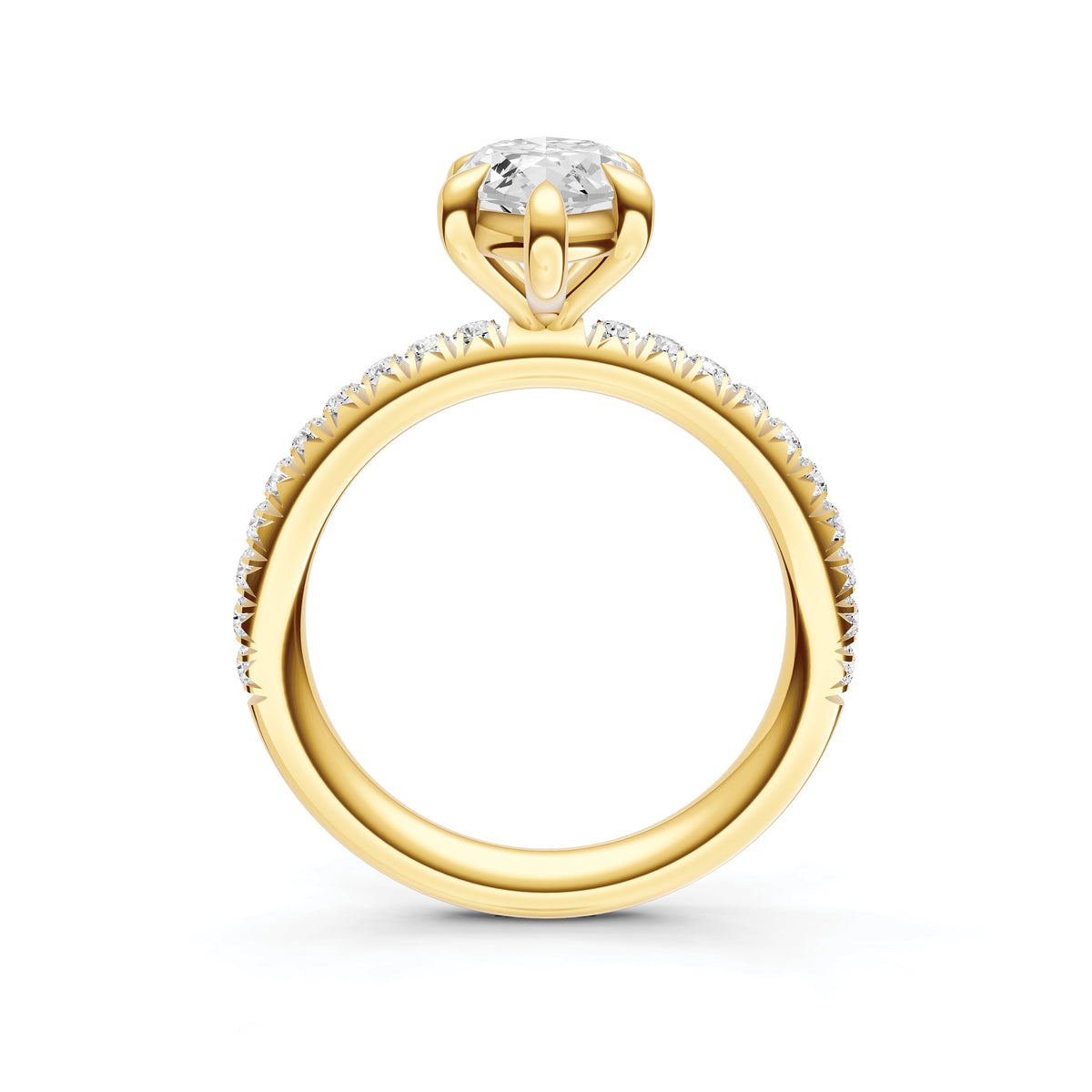 Classic French Pavé Engagement Ring (Marquise)