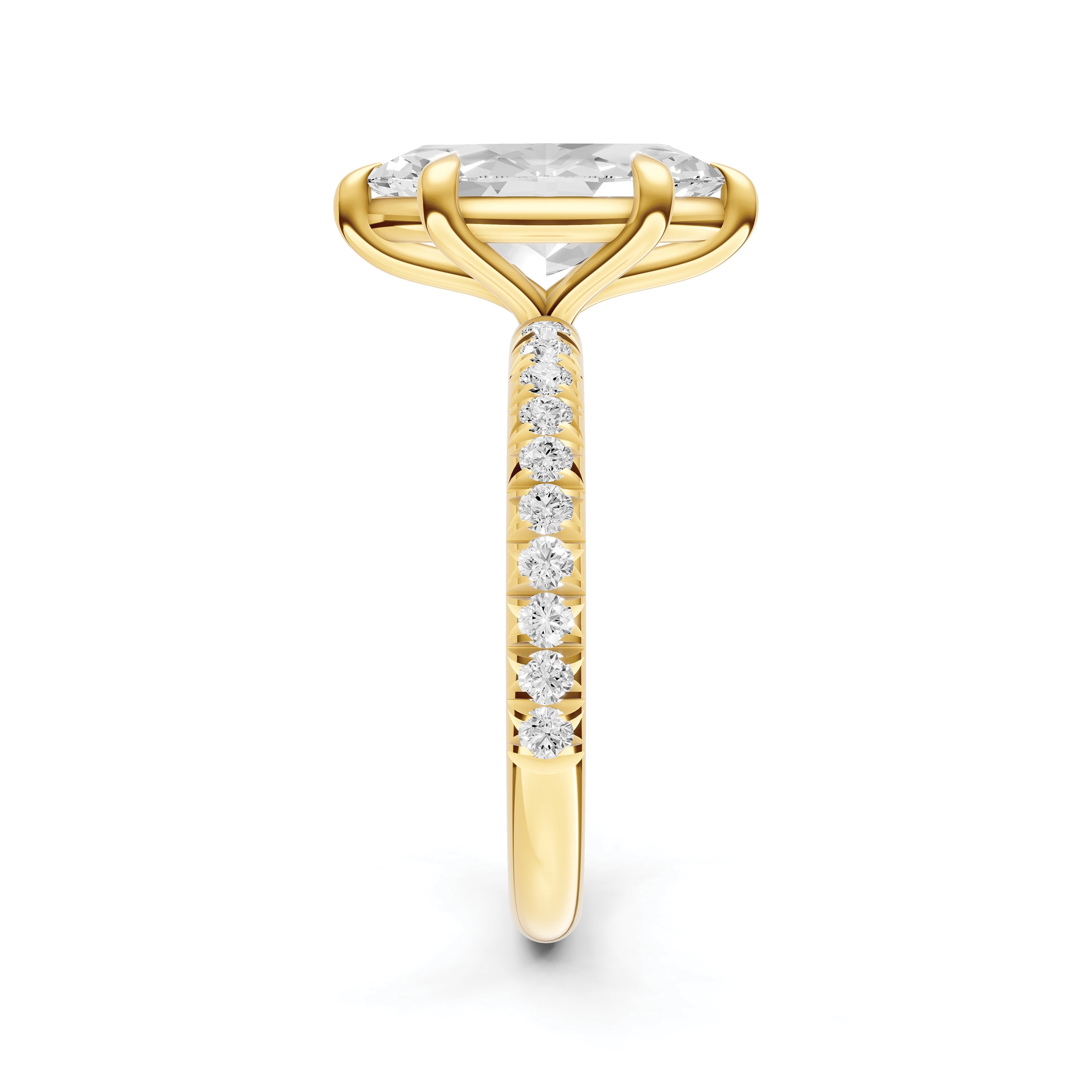 Classic French Pavé Engagement Ring (Marquise)