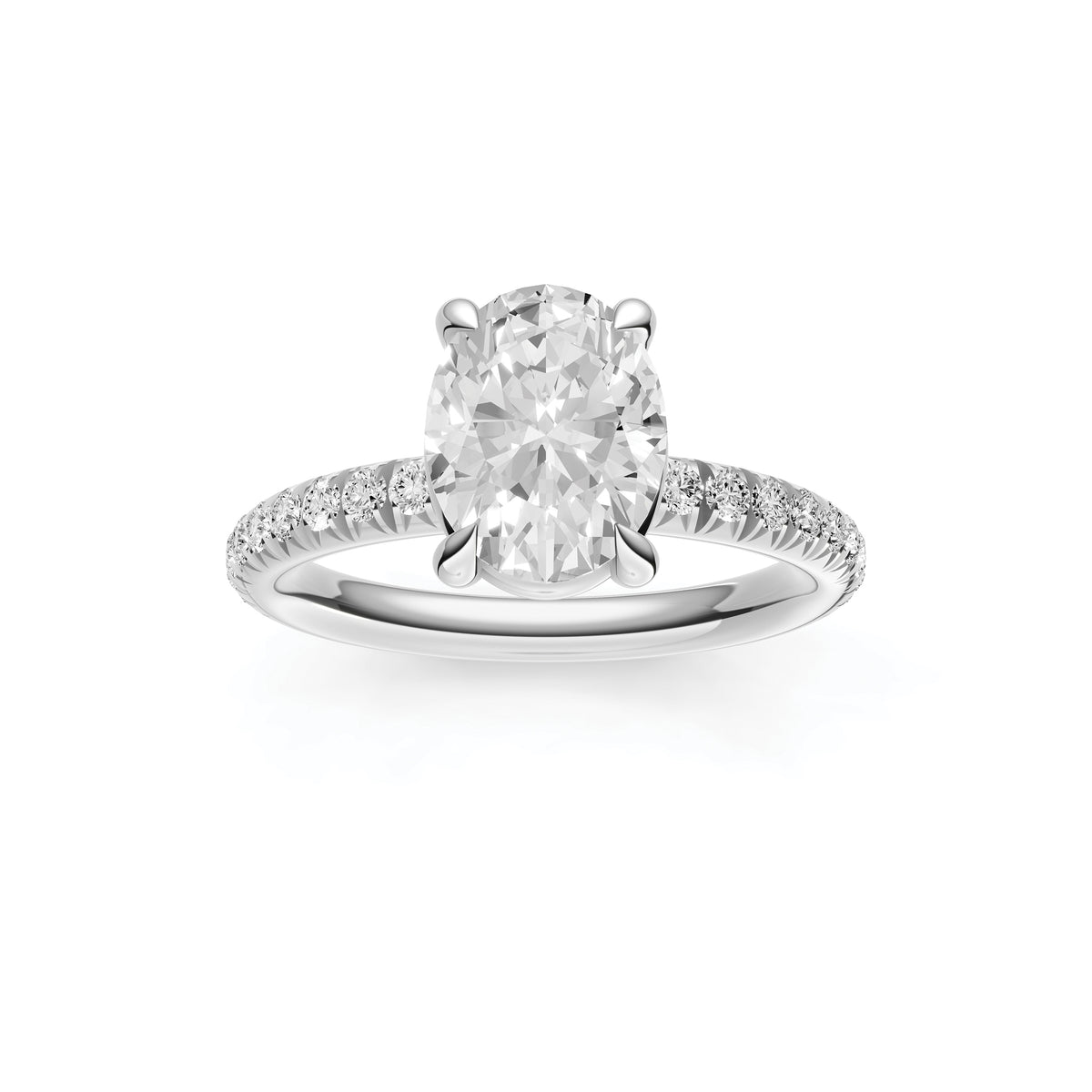 Classic French Pavé Engagement Ring (Oval)
