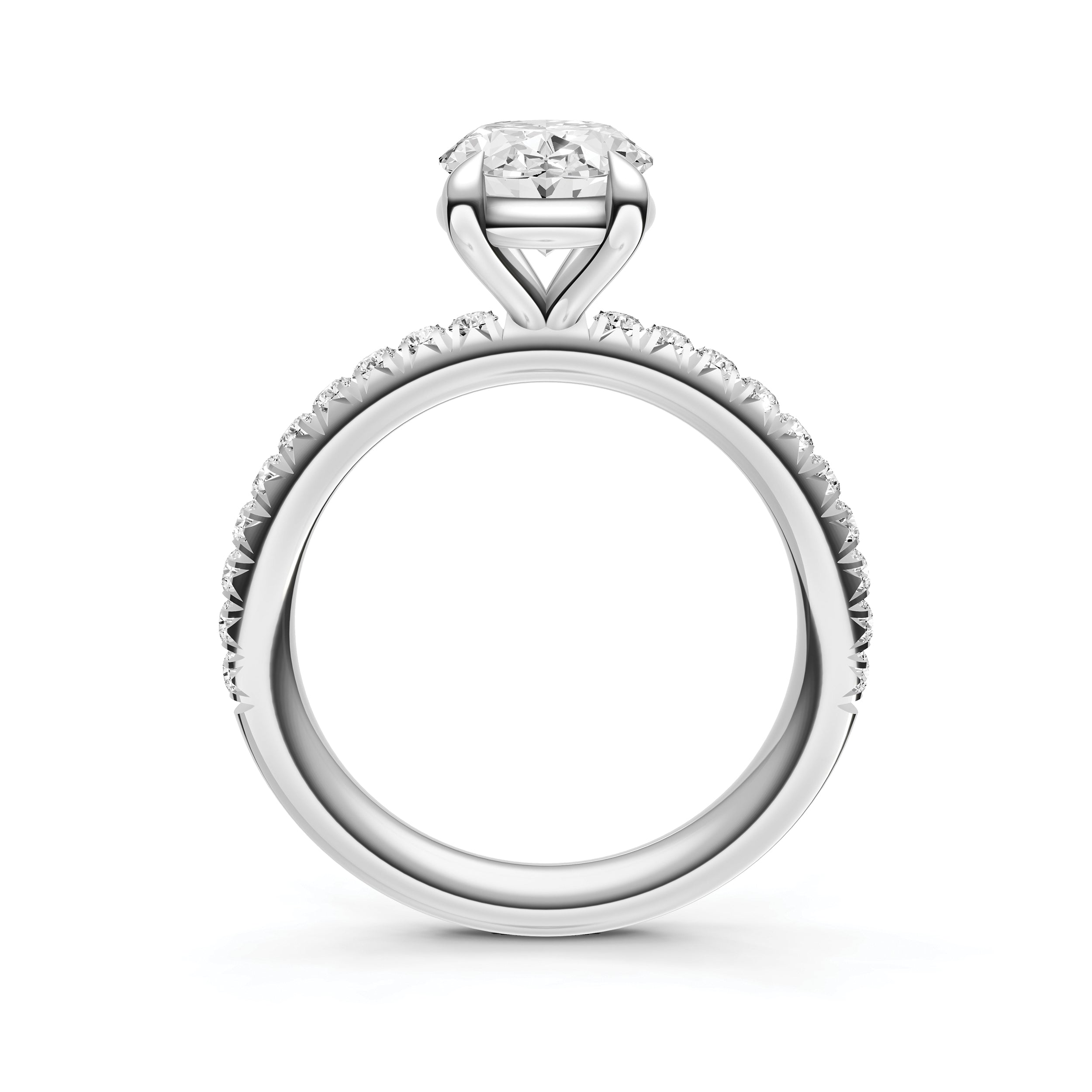 Classic French Pavé Engagement Ring (Oval)