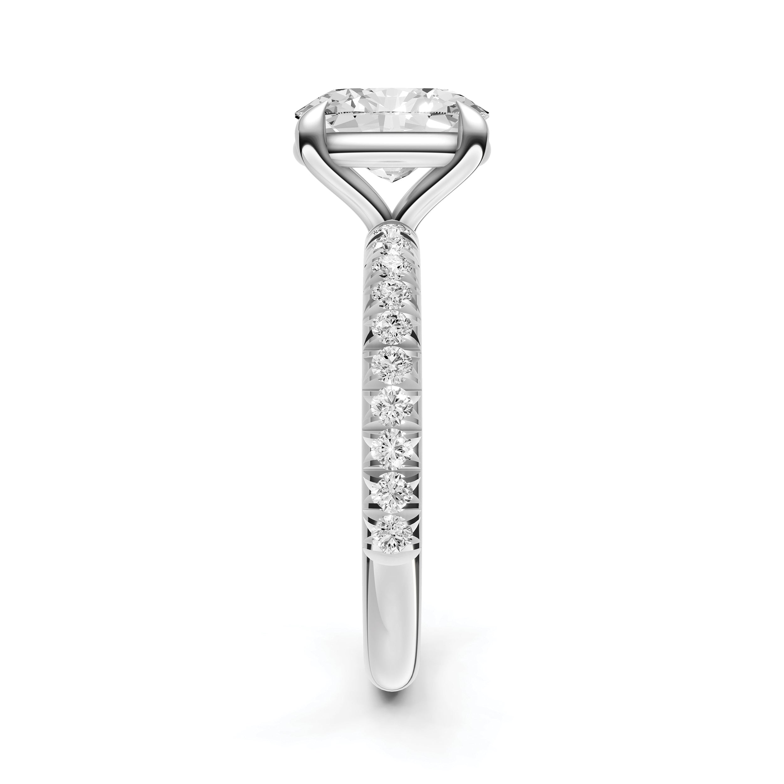 Classic French Pavé Engagement Ring (Oval)