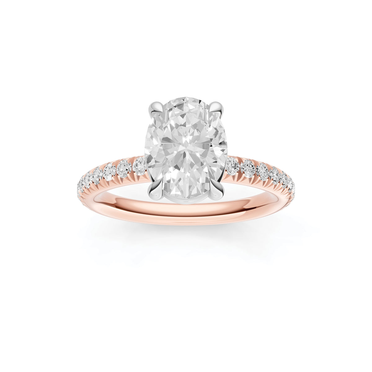 Classic French Pavé Engagement Ring (Oval)