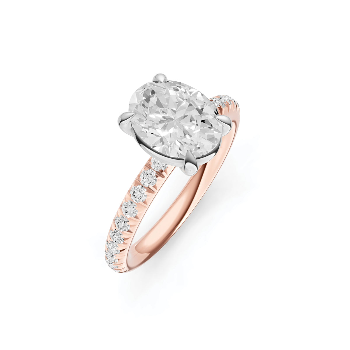 Classic French Pavé Engagement Ring (Oval)