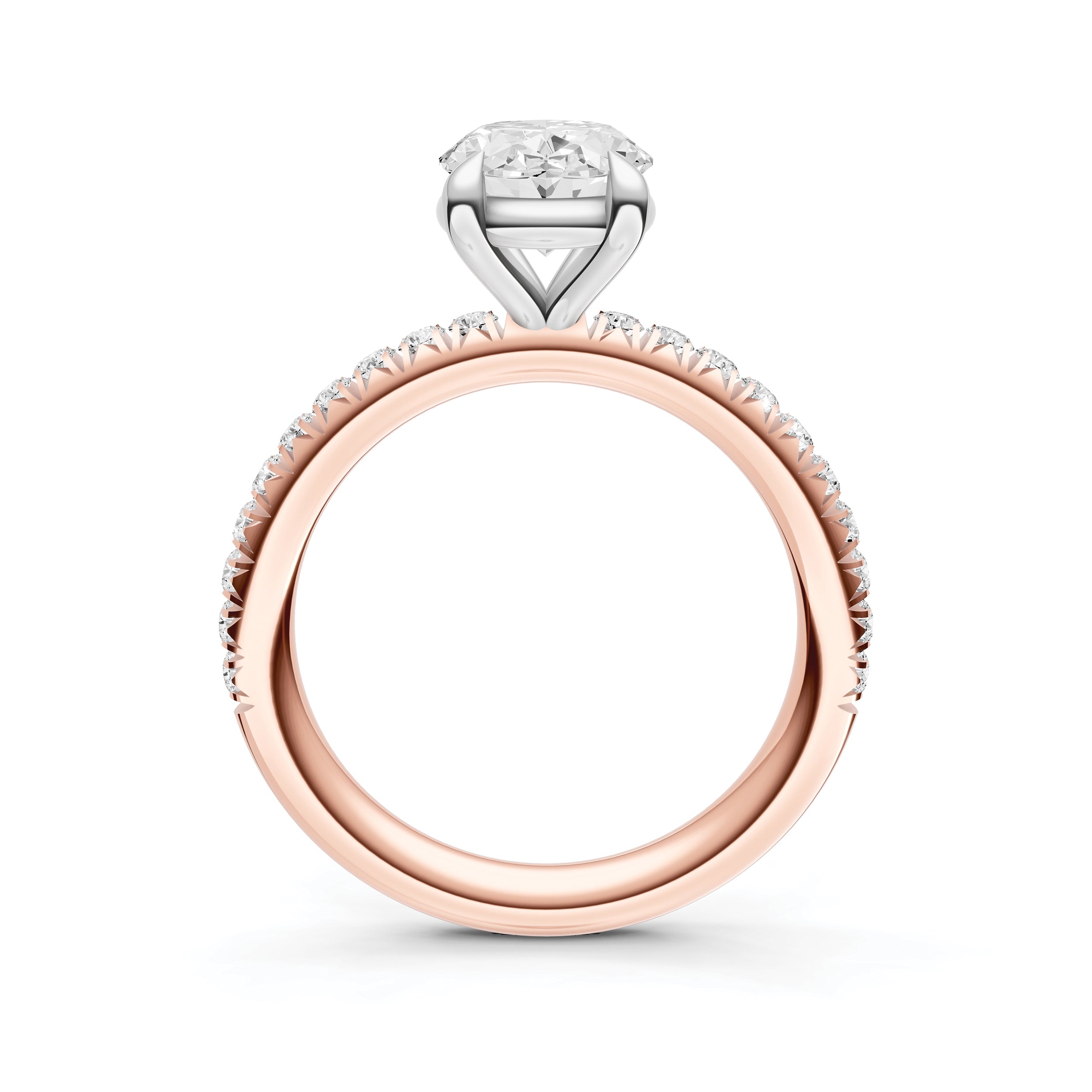 Classic French Pavé Engagement Ring (Oval)