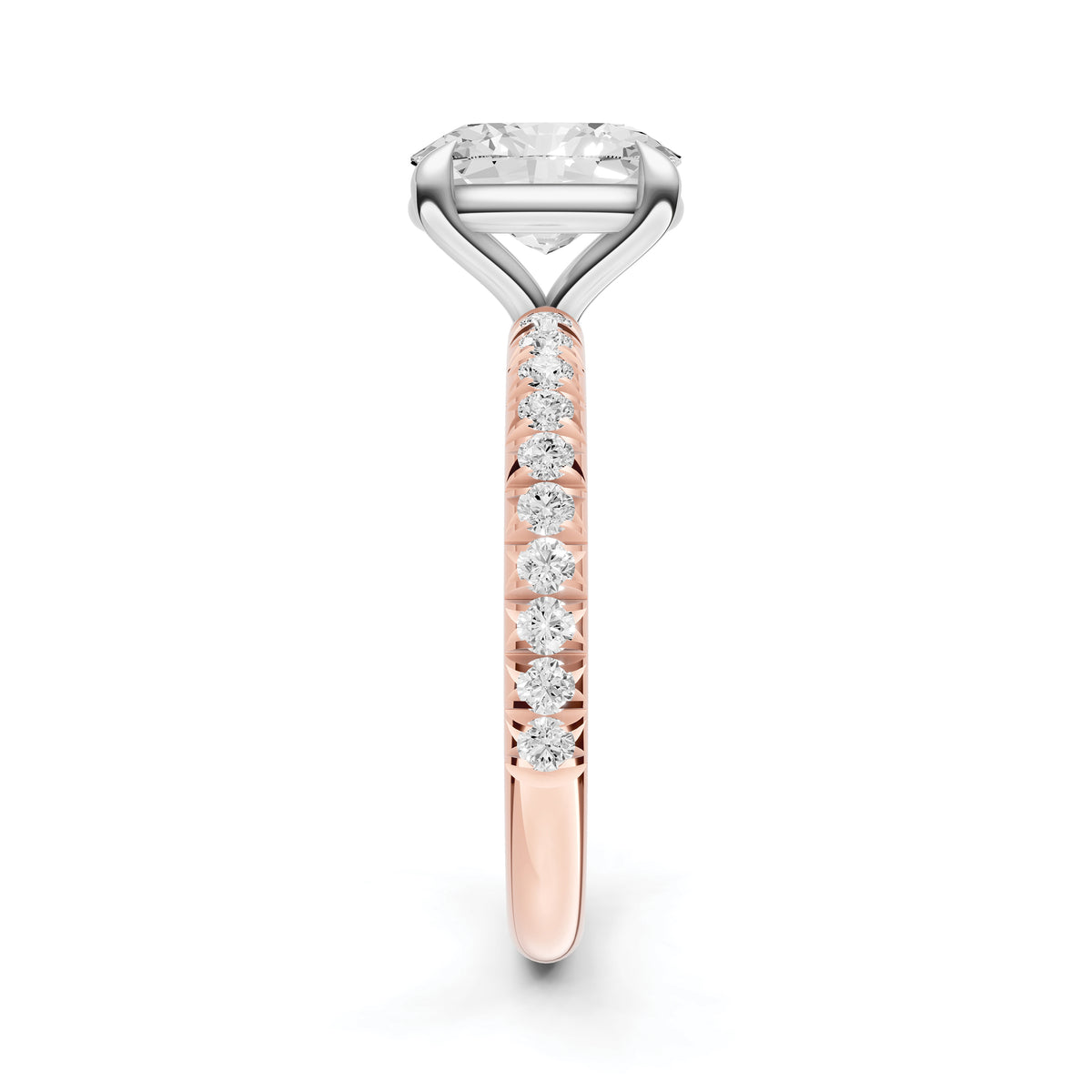 Classic French Pavé Engagement Ring (Oval)