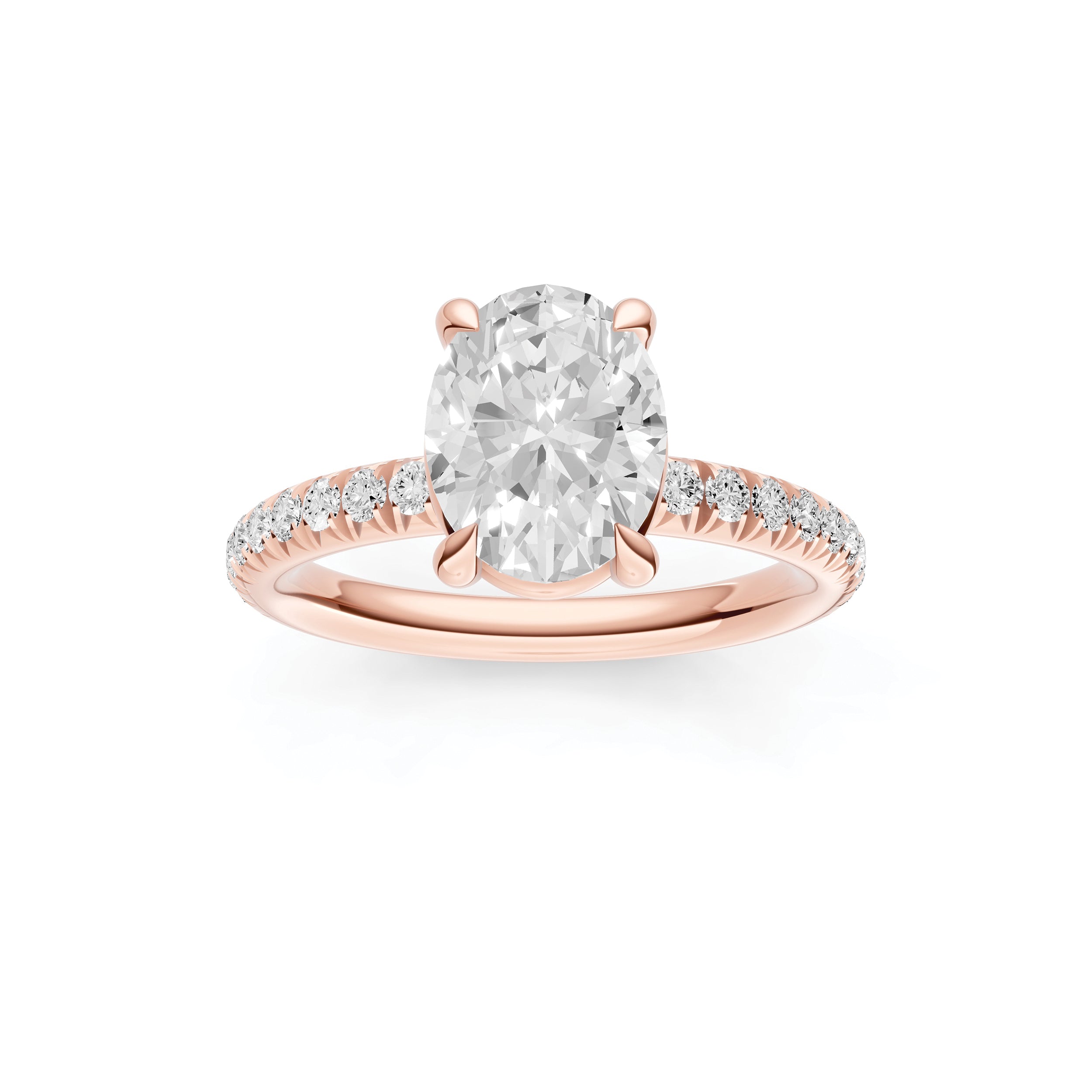 Classic French Pavé Engagement Ring (Oval)