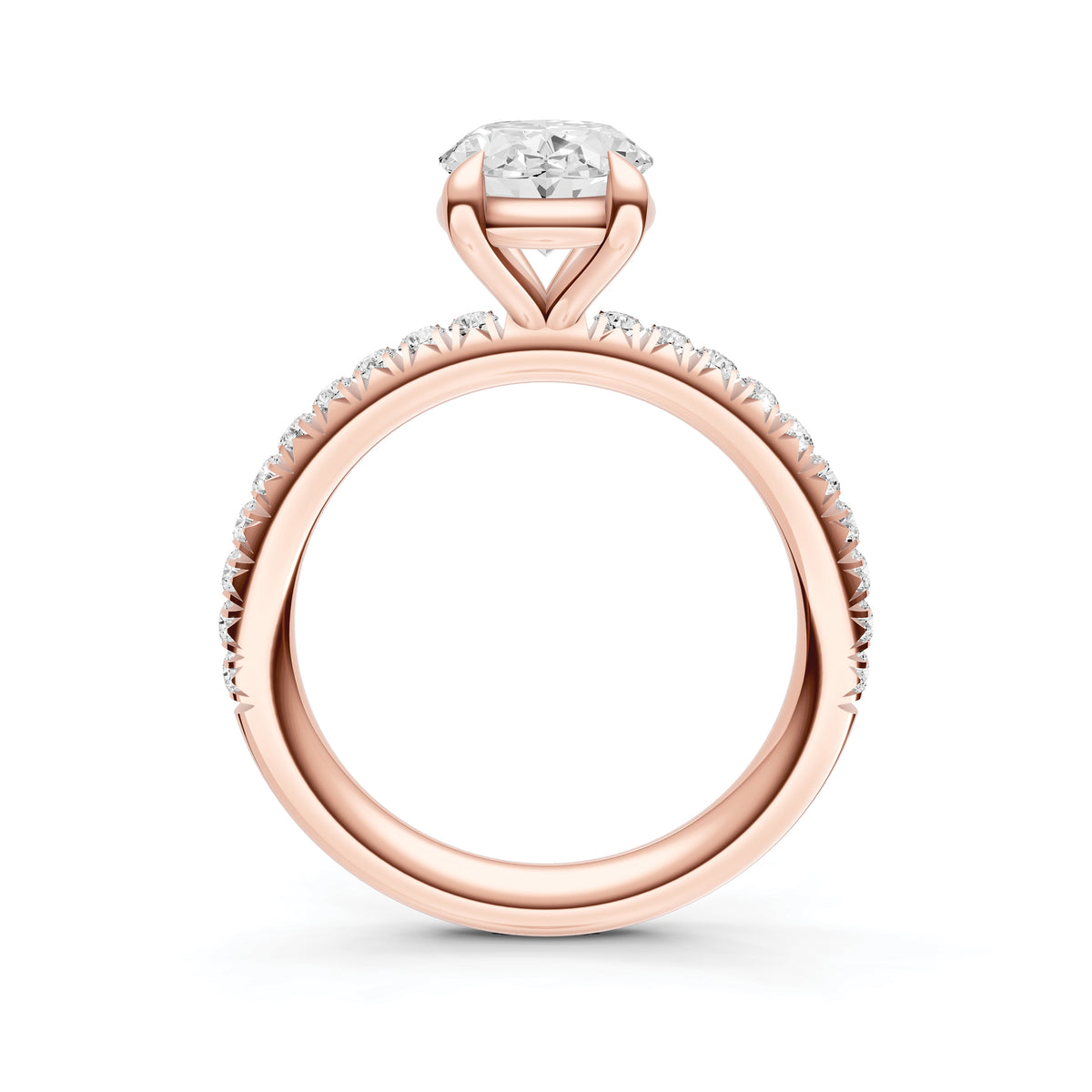 Classic French Pavé Engagement Ring (Oval)