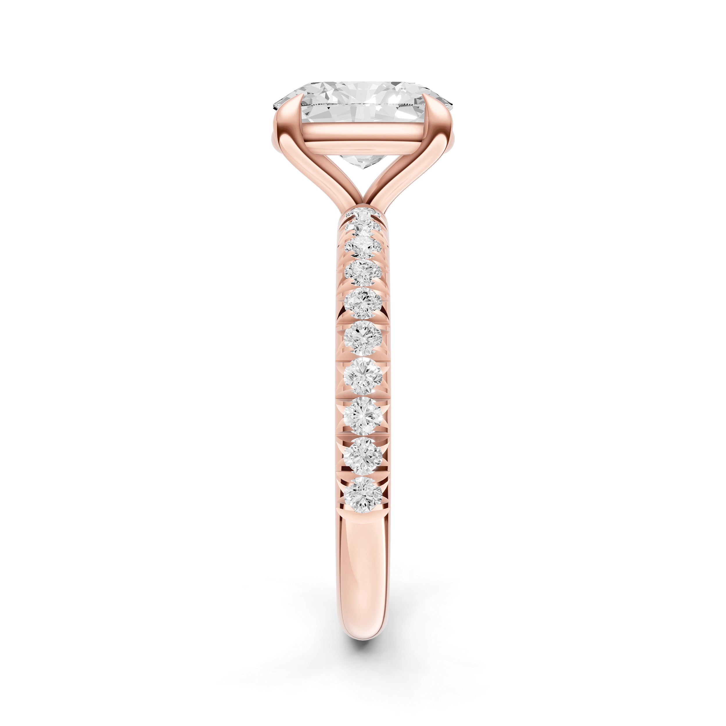 Classic French Pavé Engagement Ring (Oval)