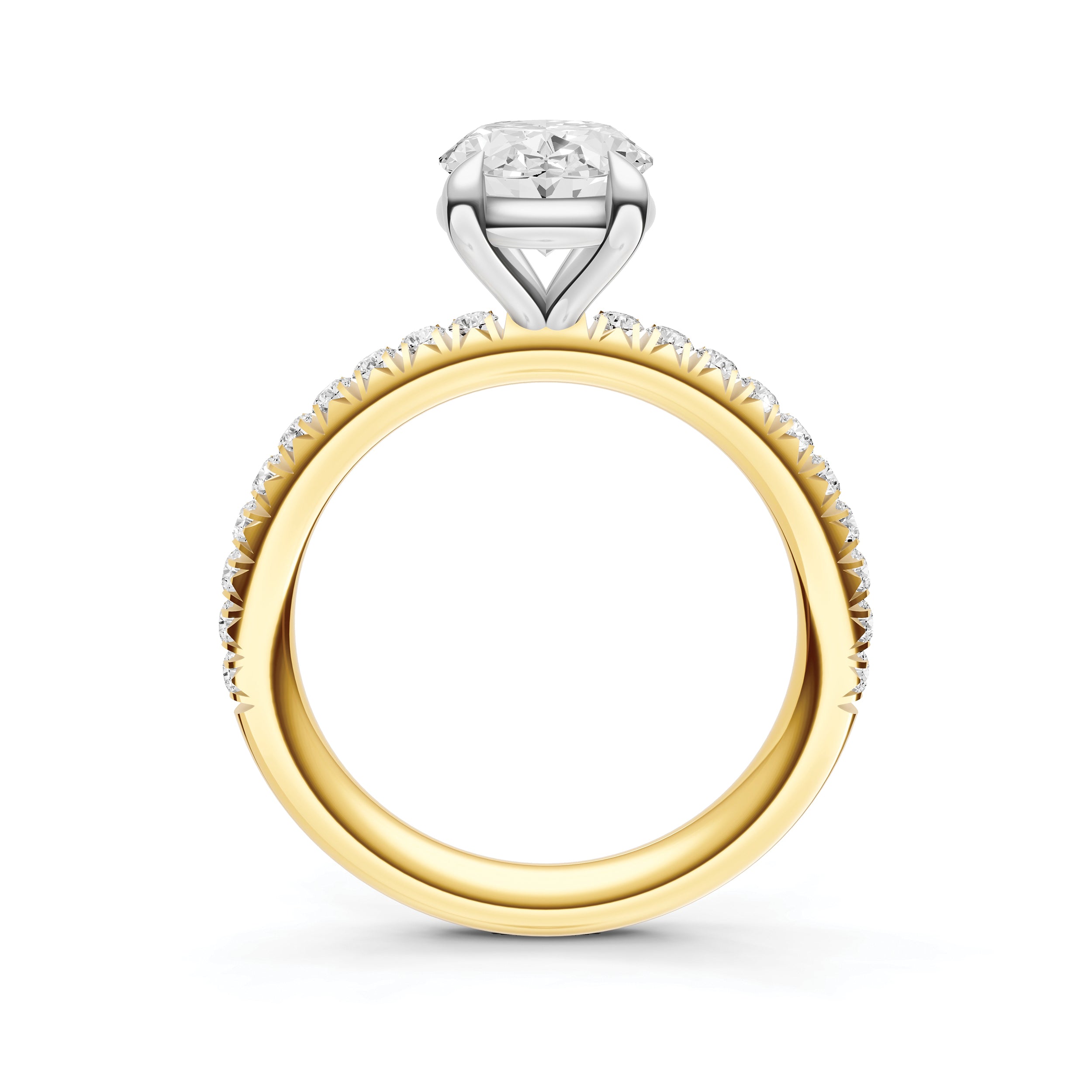 Classic French Pavé Engagement Ring (Oval)