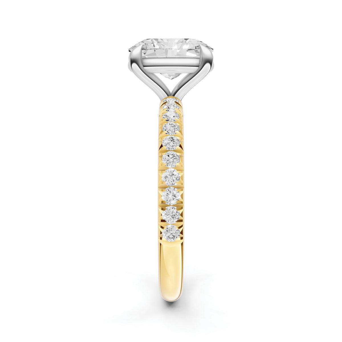 Classic French Pavé Engagement Ring (Oval)