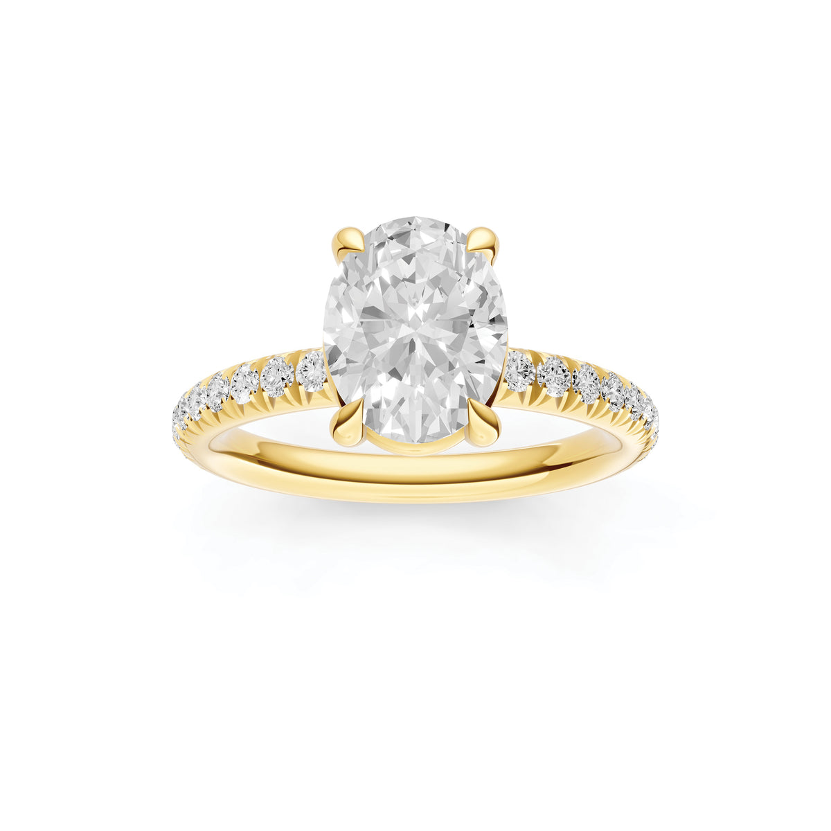 Classic French Pavé Engagement Ring (Oval)