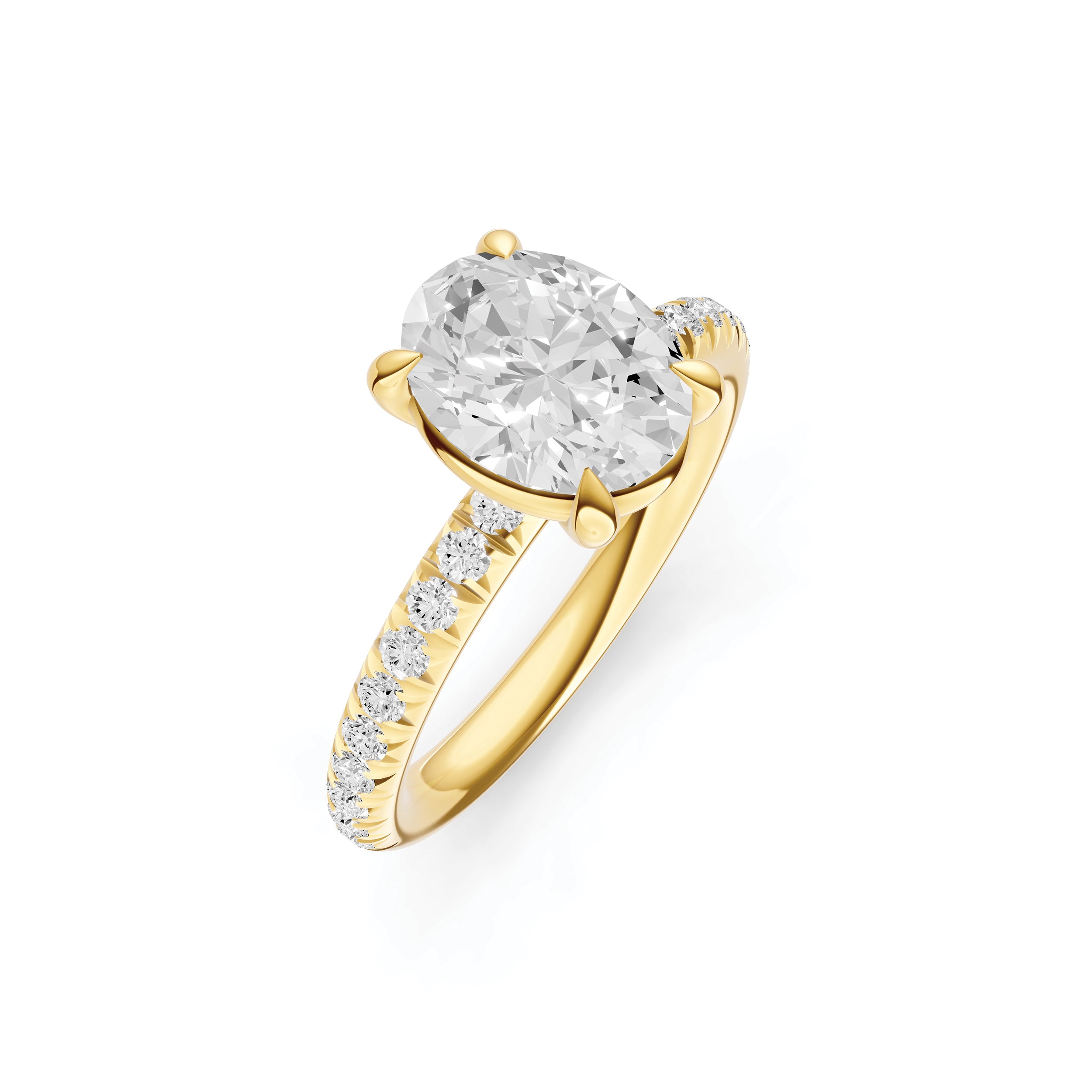 Classic French Pavé Engagement Ring (Oval)