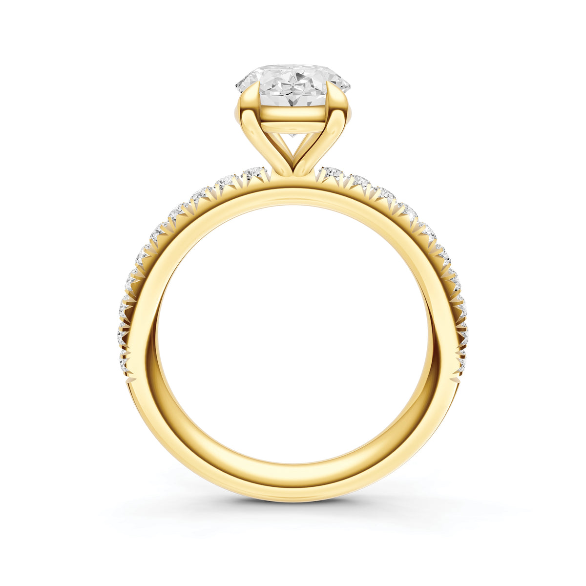 Classic French Pavé Engagement Ring (Oval)