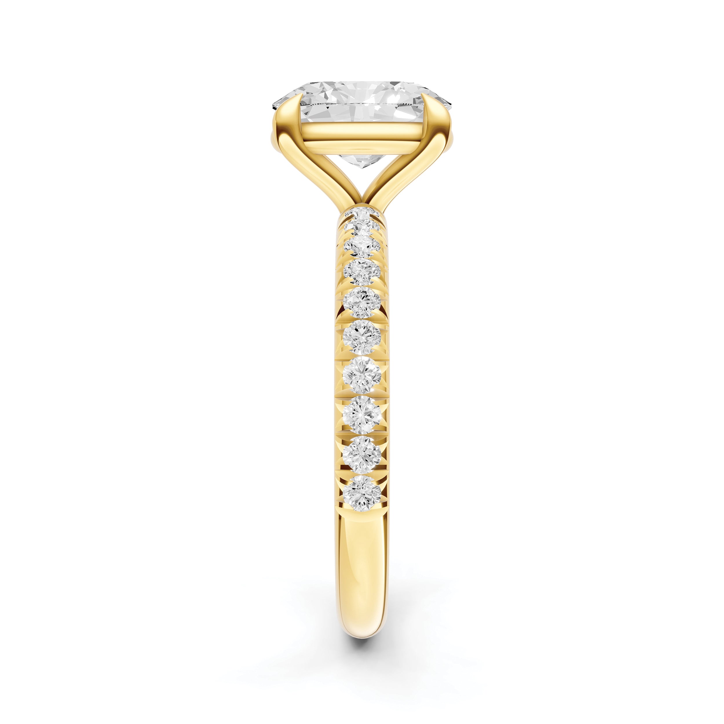 Classic French Pavé Engagement Ring (Oval)