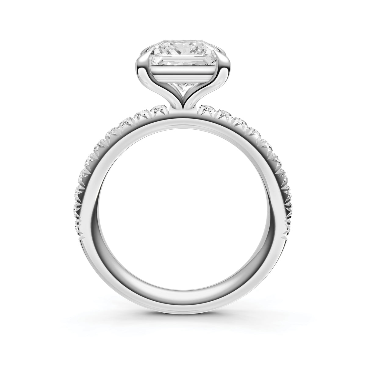 Classic French Pavé Engagement Ring (Princess Cut)