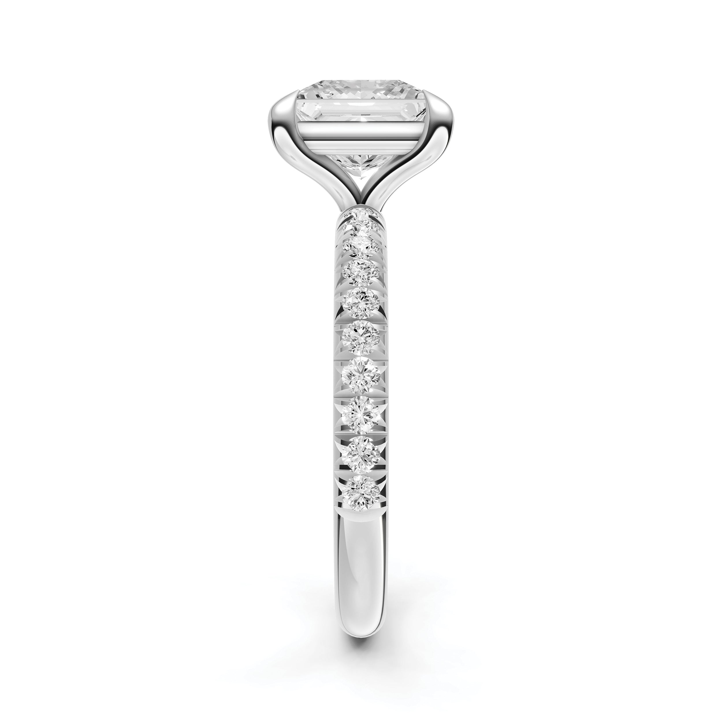 Classic French Pavé Engagement Ring (Princess Cut)