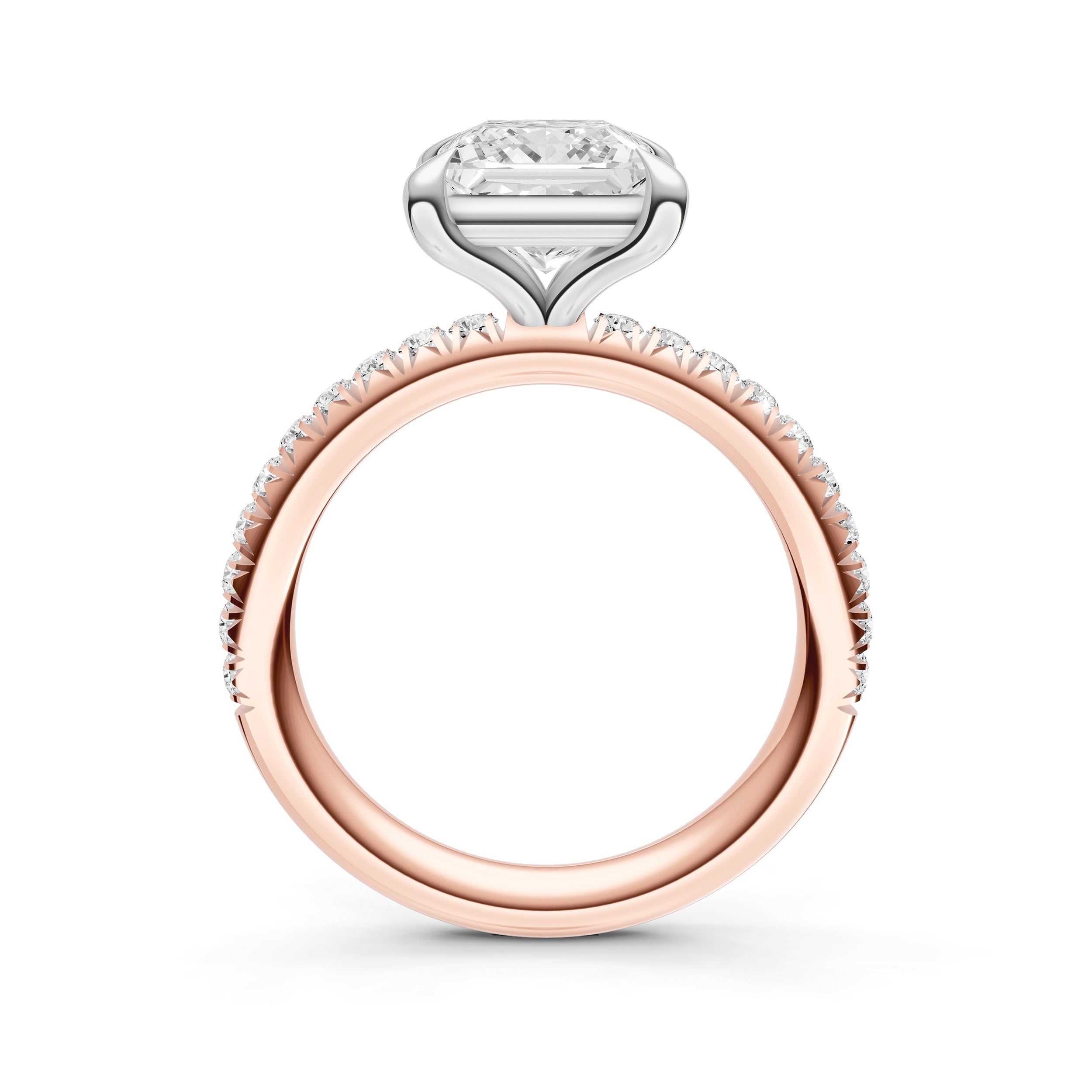 Classic French Pavé Engagement Ring (Princess Cut)