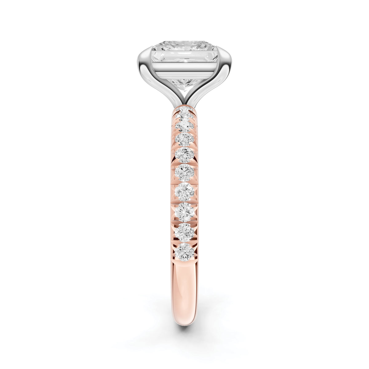 Classic French Pavé Engagement Ring (Princess Cut)