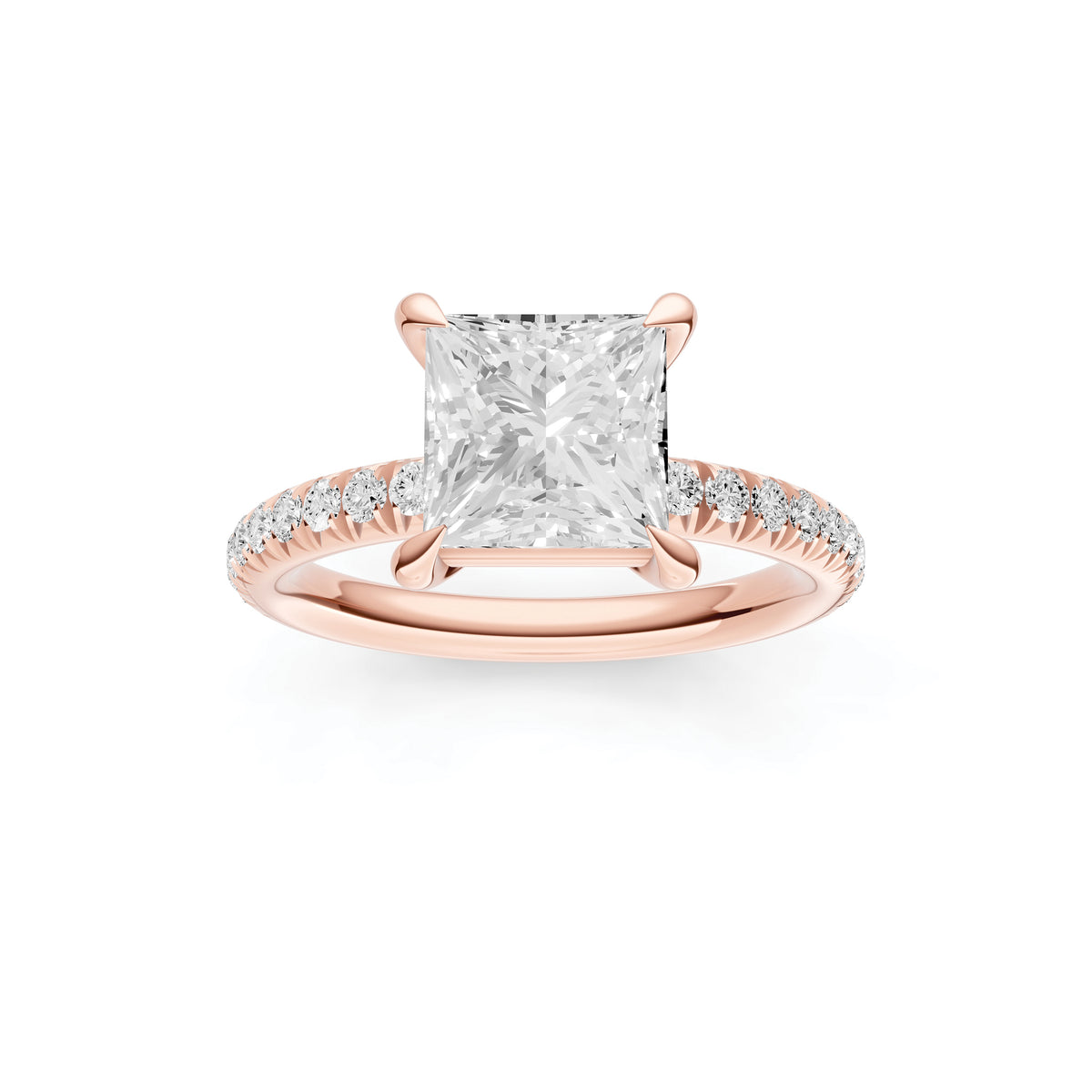 Classic French Pavé Engagement Ring (Princess Cut)