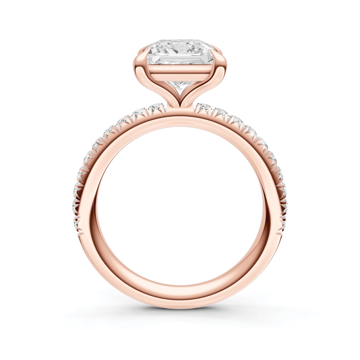 Classic French Pavé Engagement Ring (Princess Cut)