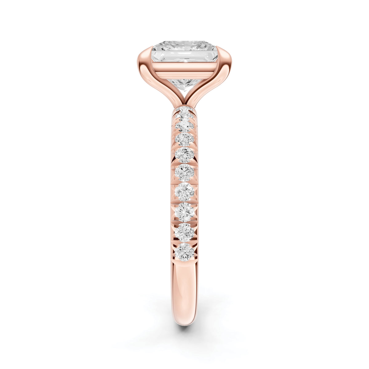 Classic French Pavé Engagement Ring (Princess Cut)
