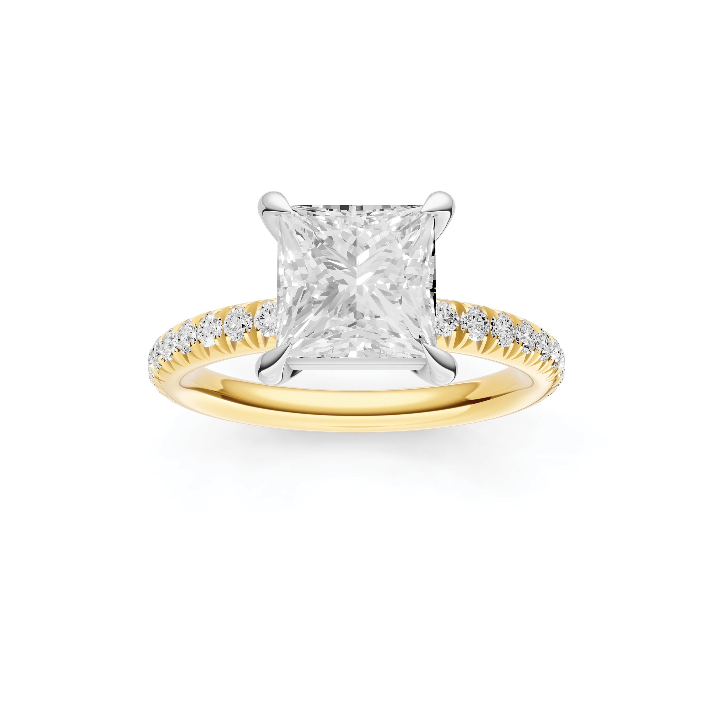 Classic French Pavé Engagement Ring (Princess Cut)