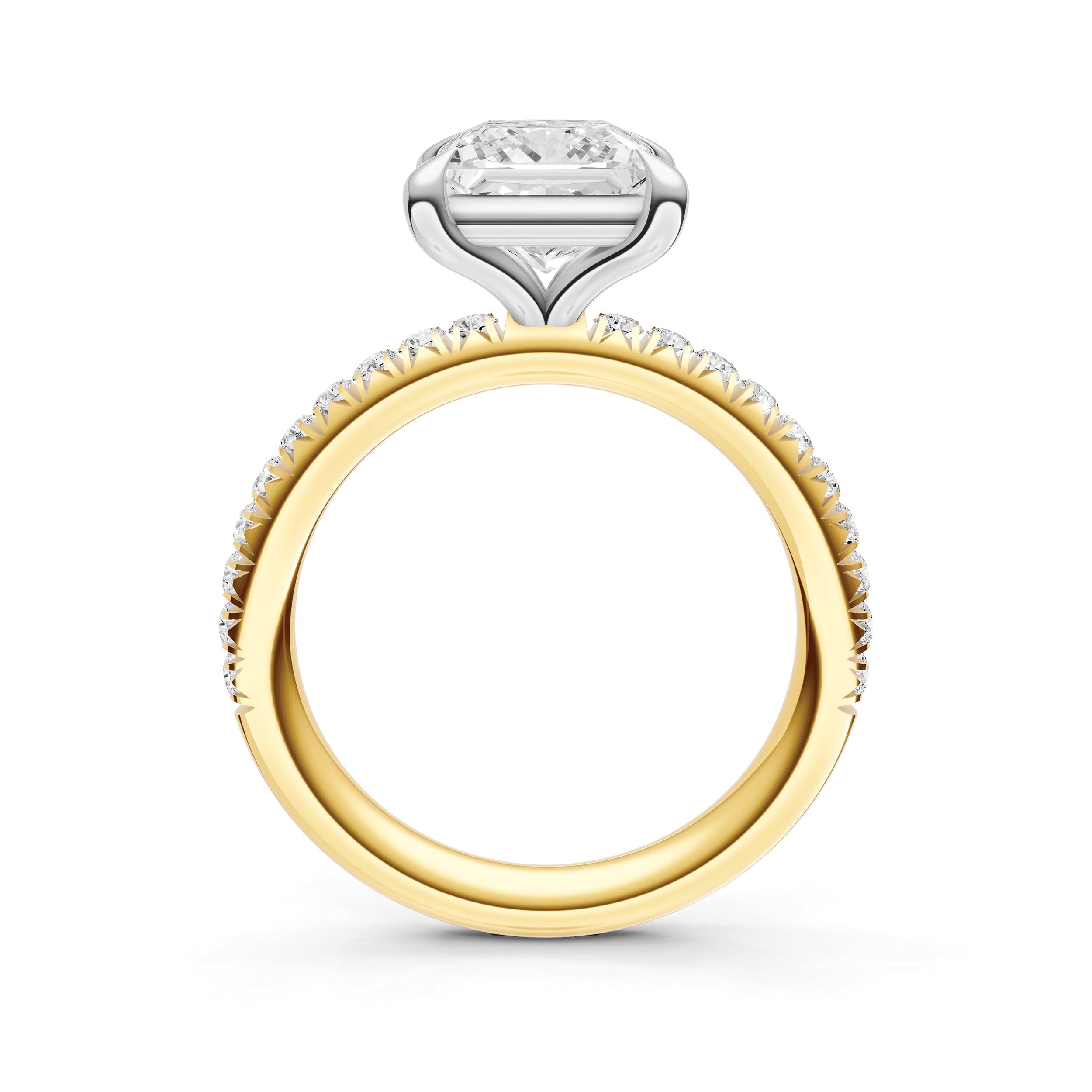 Classic French Pavé Engagement Ring (Princess Cut)
