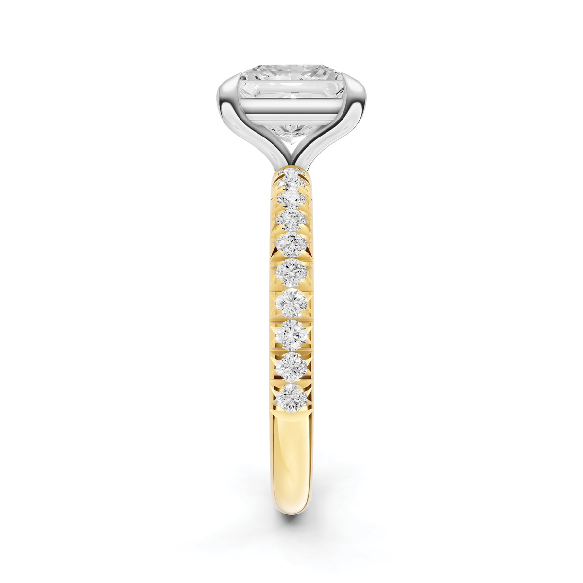 Classic French Pavé Engagement Ring (Princess Cut)