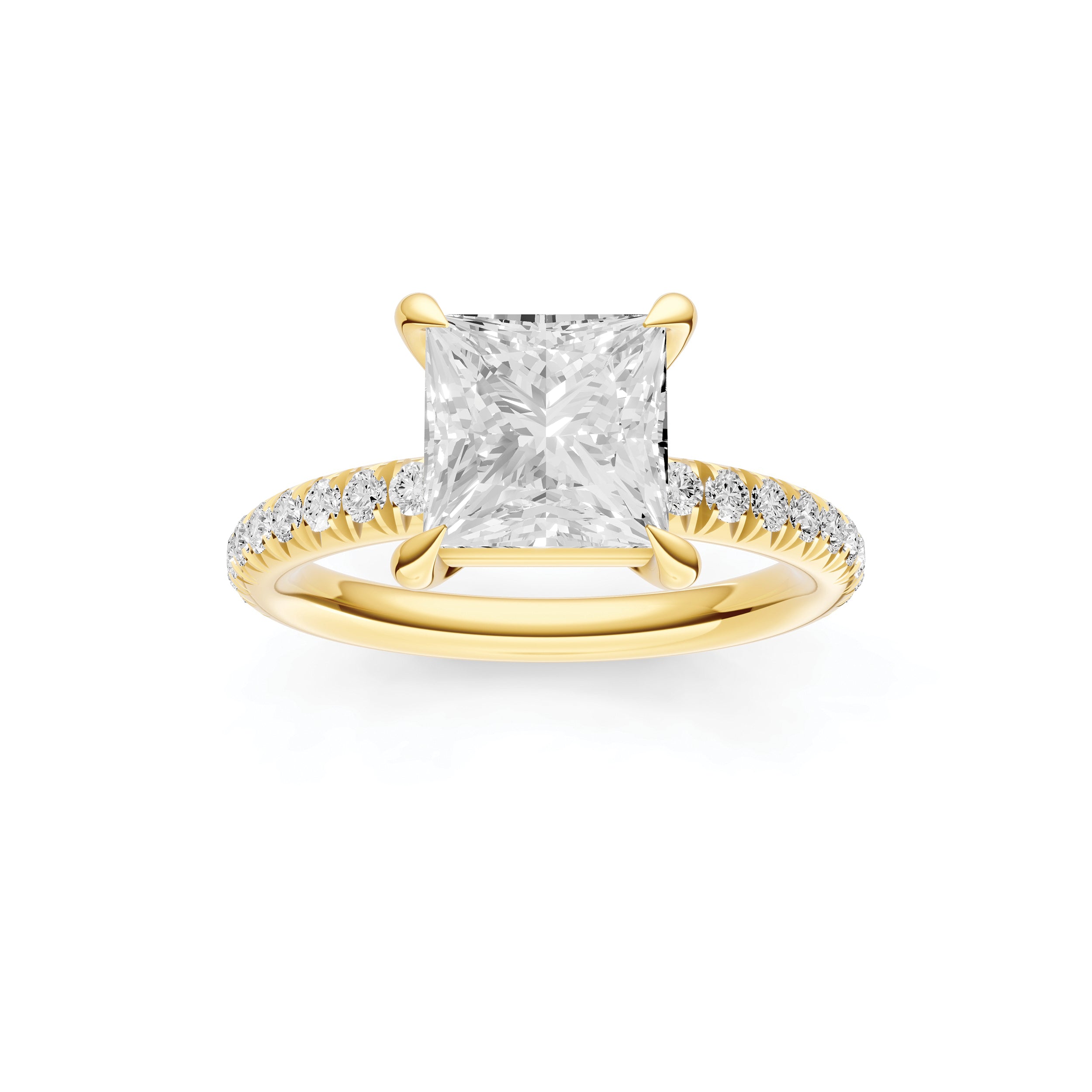 Classic French Pavé Engagement Ring (Princess Cut)