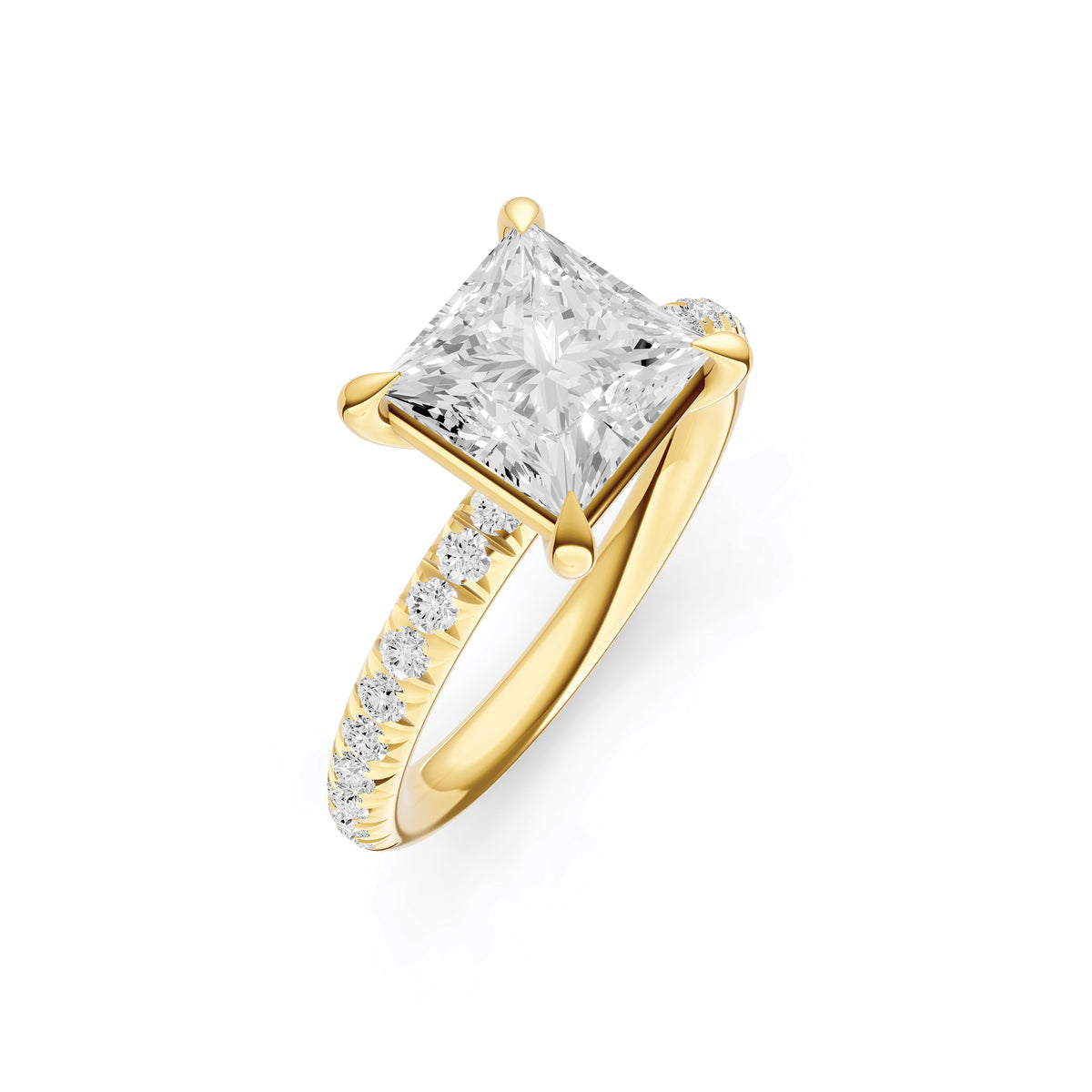 Classic French Pavé Engagement Ring (Princess Cut)