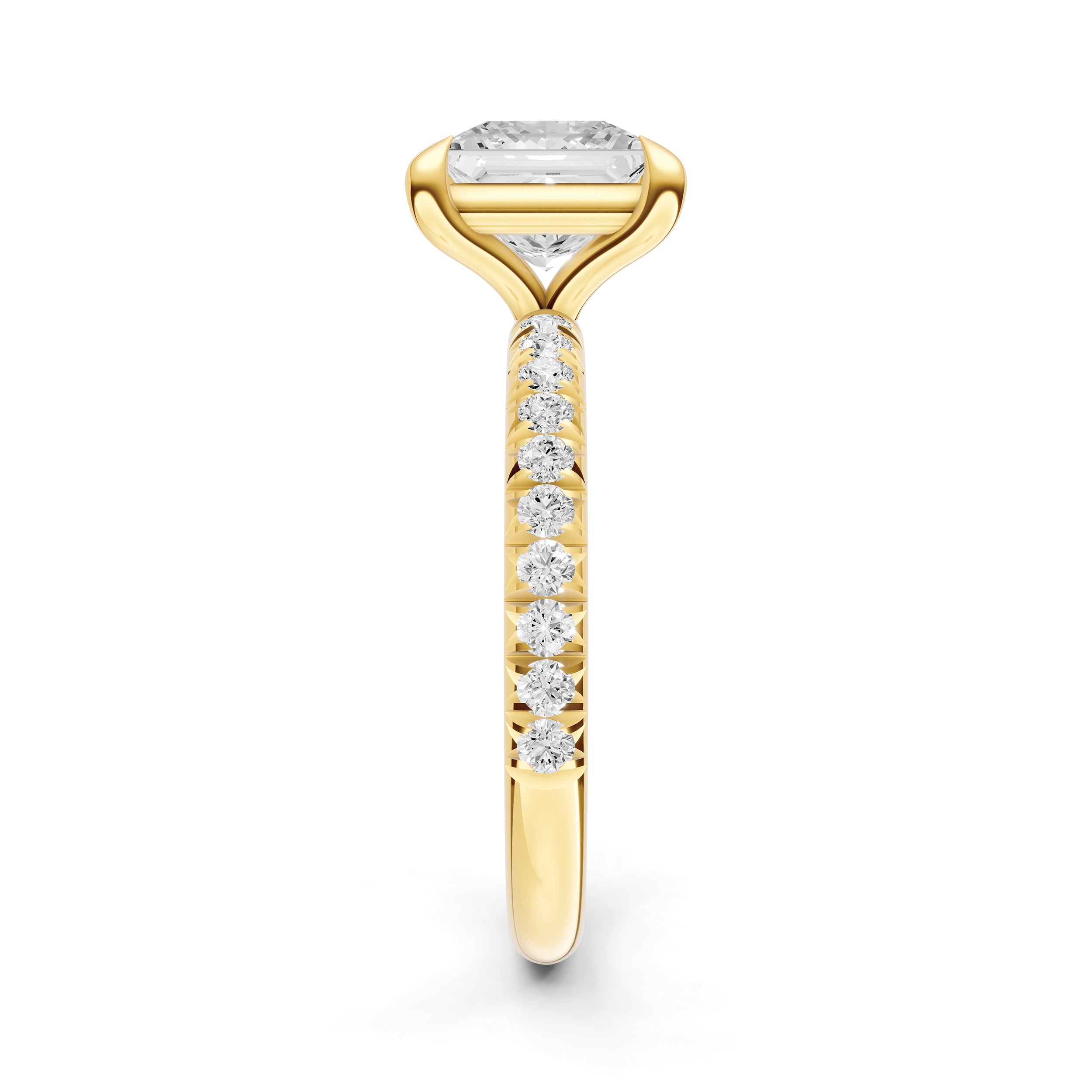 Classic French Pavé Engagement Ring (Princess Cut)