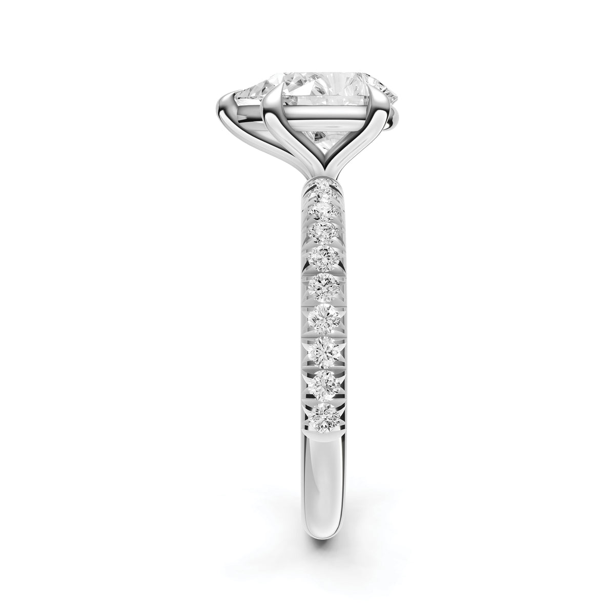 Classic French Pavé Engagement Ring (Pear Shape)