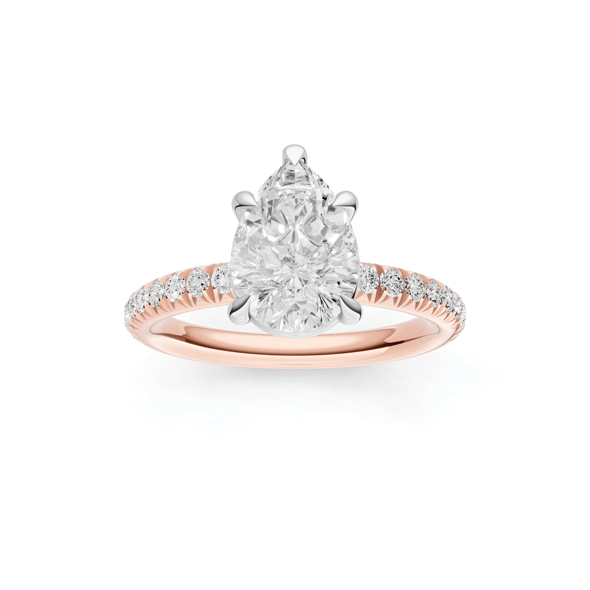 Classic French Pavé Engagement Ring (Pear Shape)