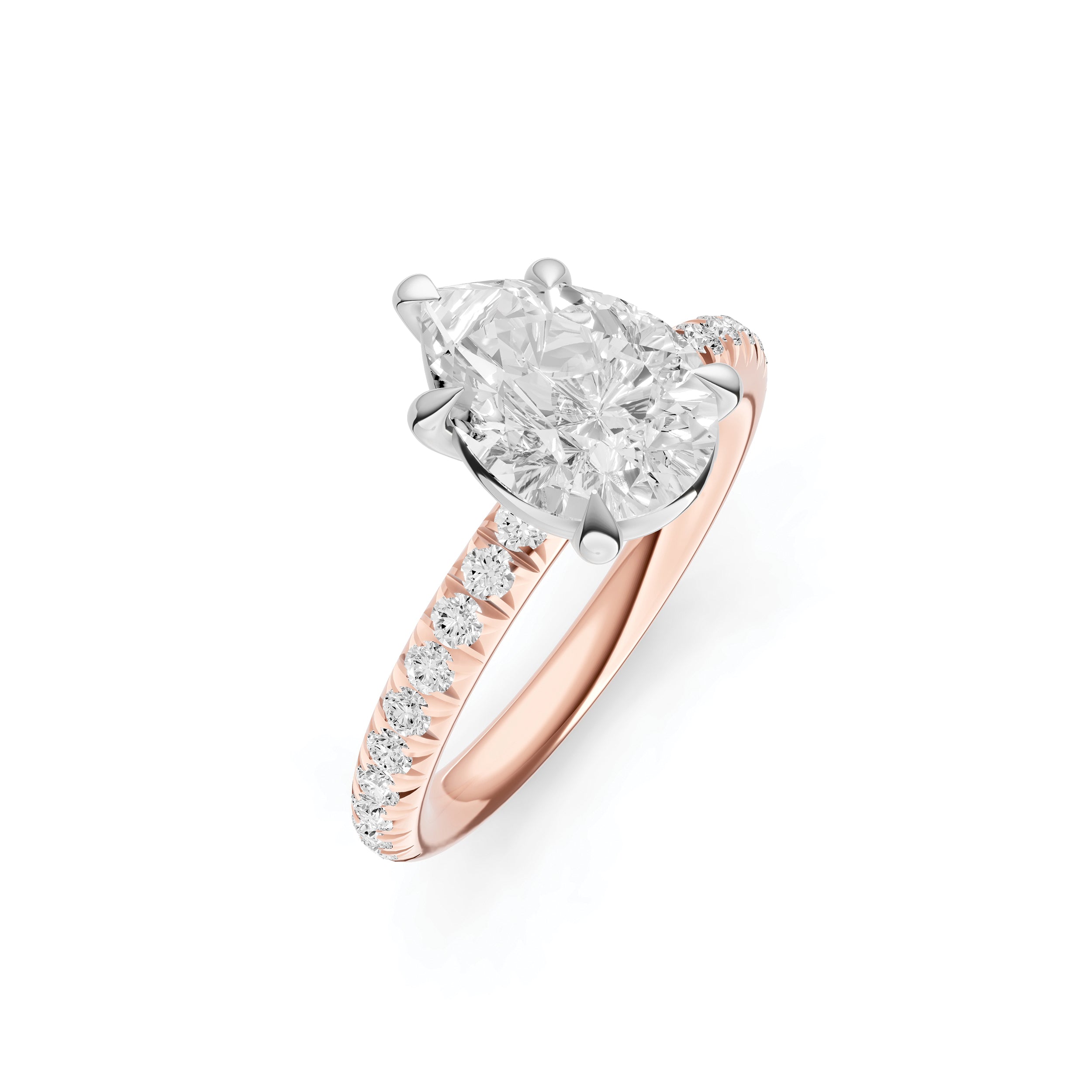 Classic French Pavé Engagement Ring (Pear Shape)