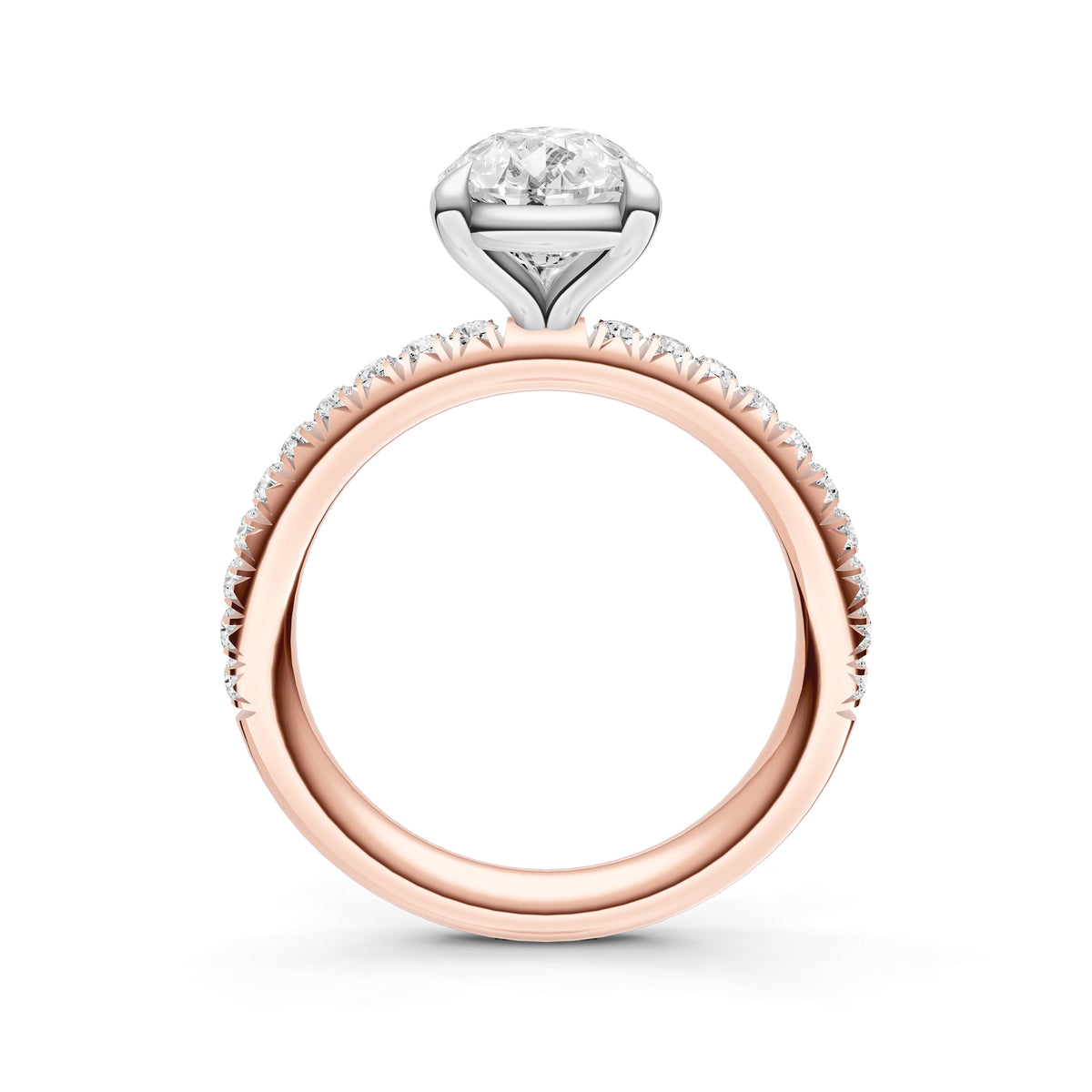 Classic French Pavé Engagement Ring (Pear Shape)