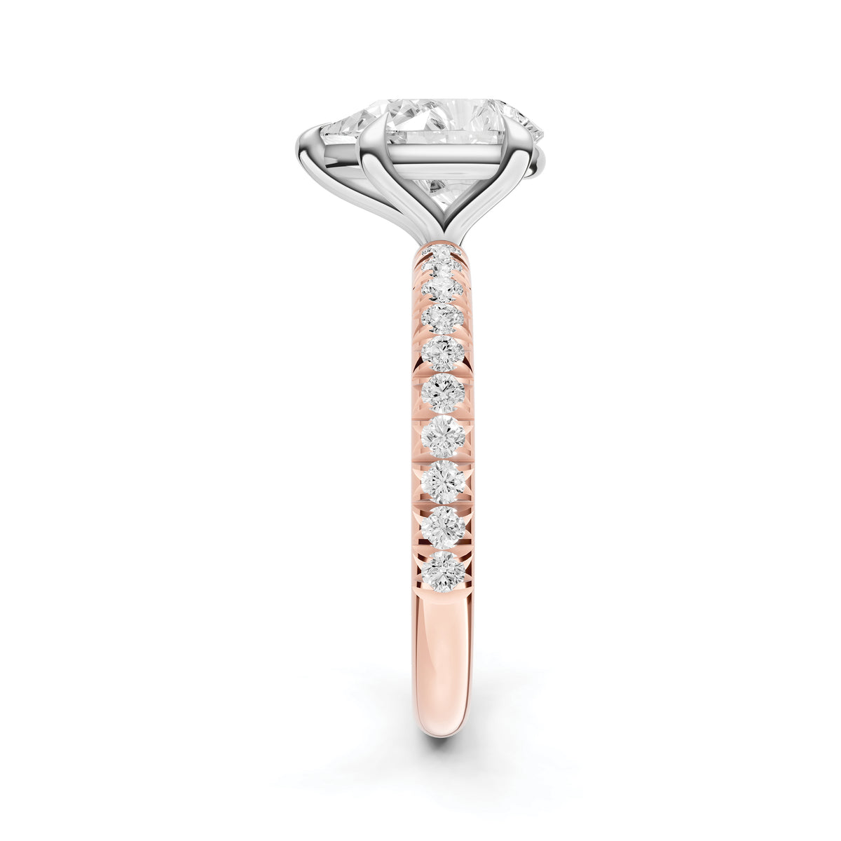 Classic French Pavé Engagement Ring (Pear Shape)