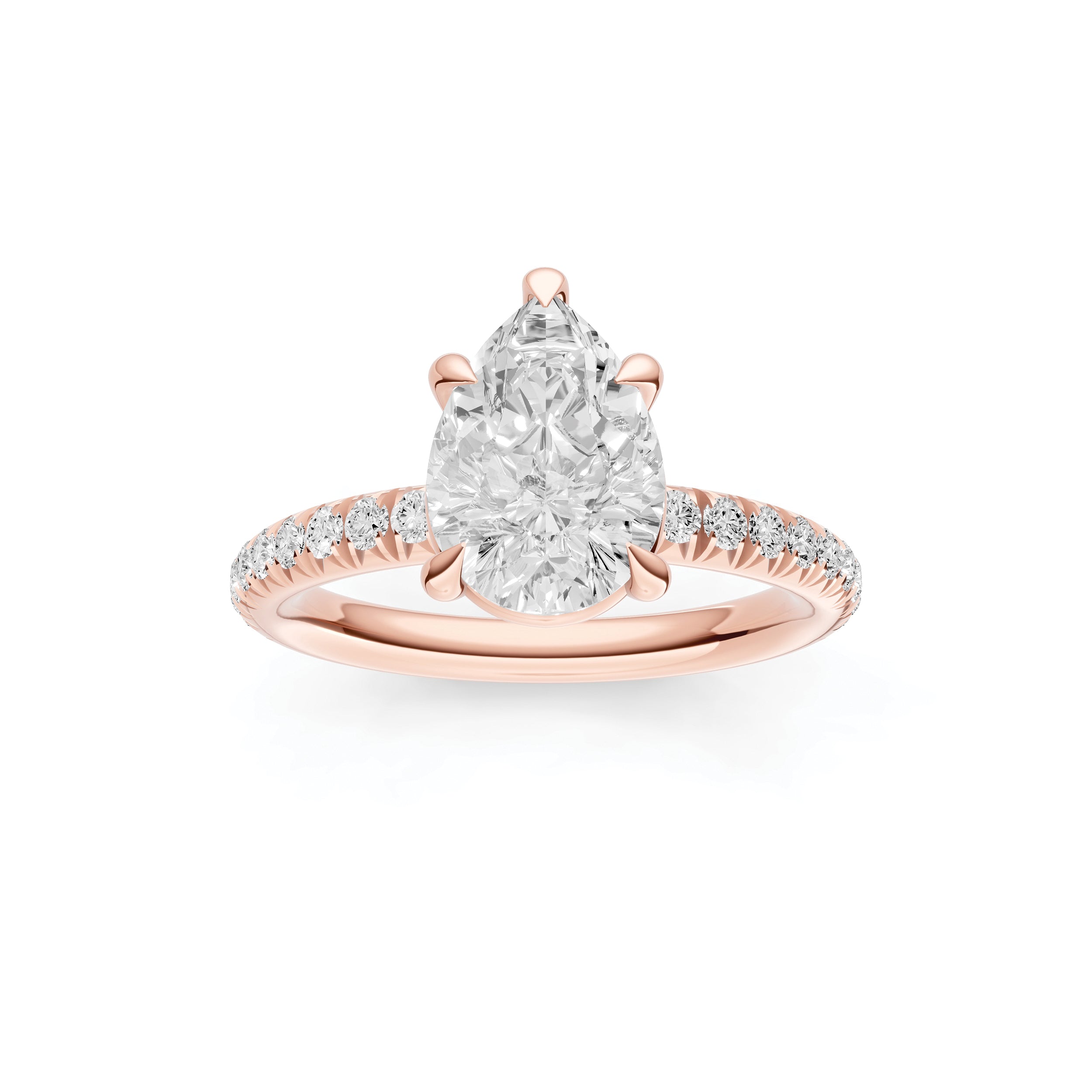 Classic French Pavé Engagement Ring (Pear Shape)