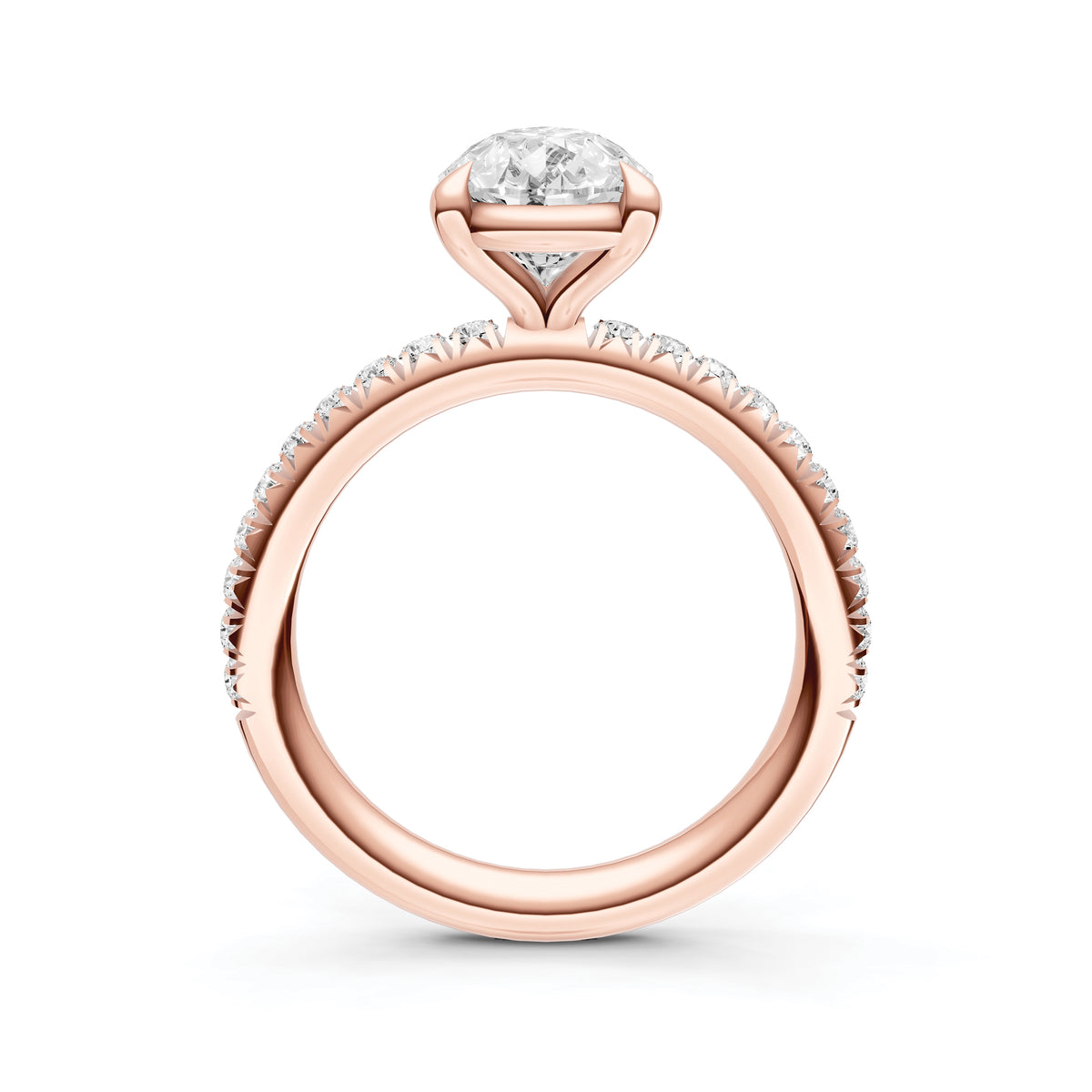 Classic French Pavé Engagement Ring (Pear Shape)